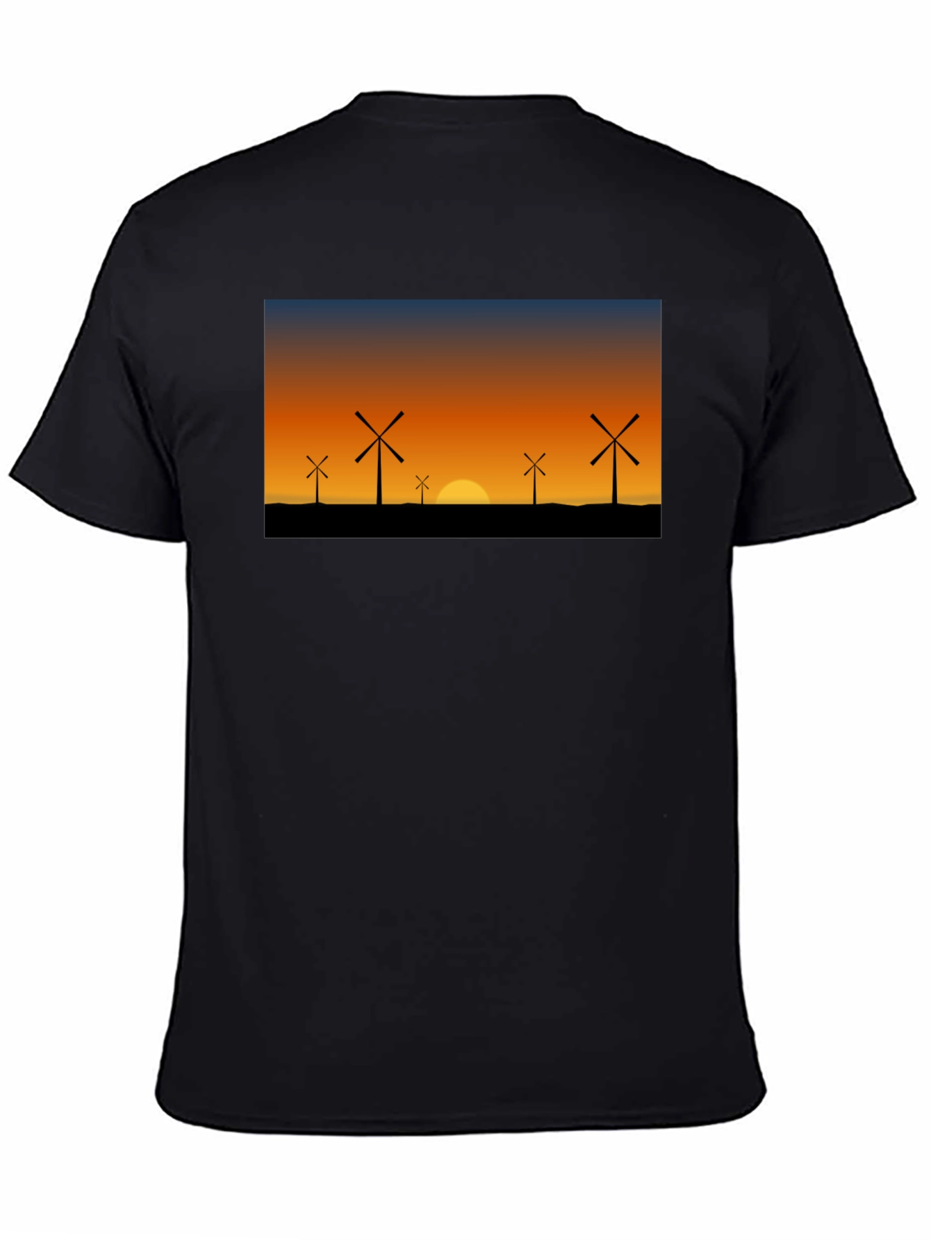 Wind Turbine Sunset Graphic Tee
