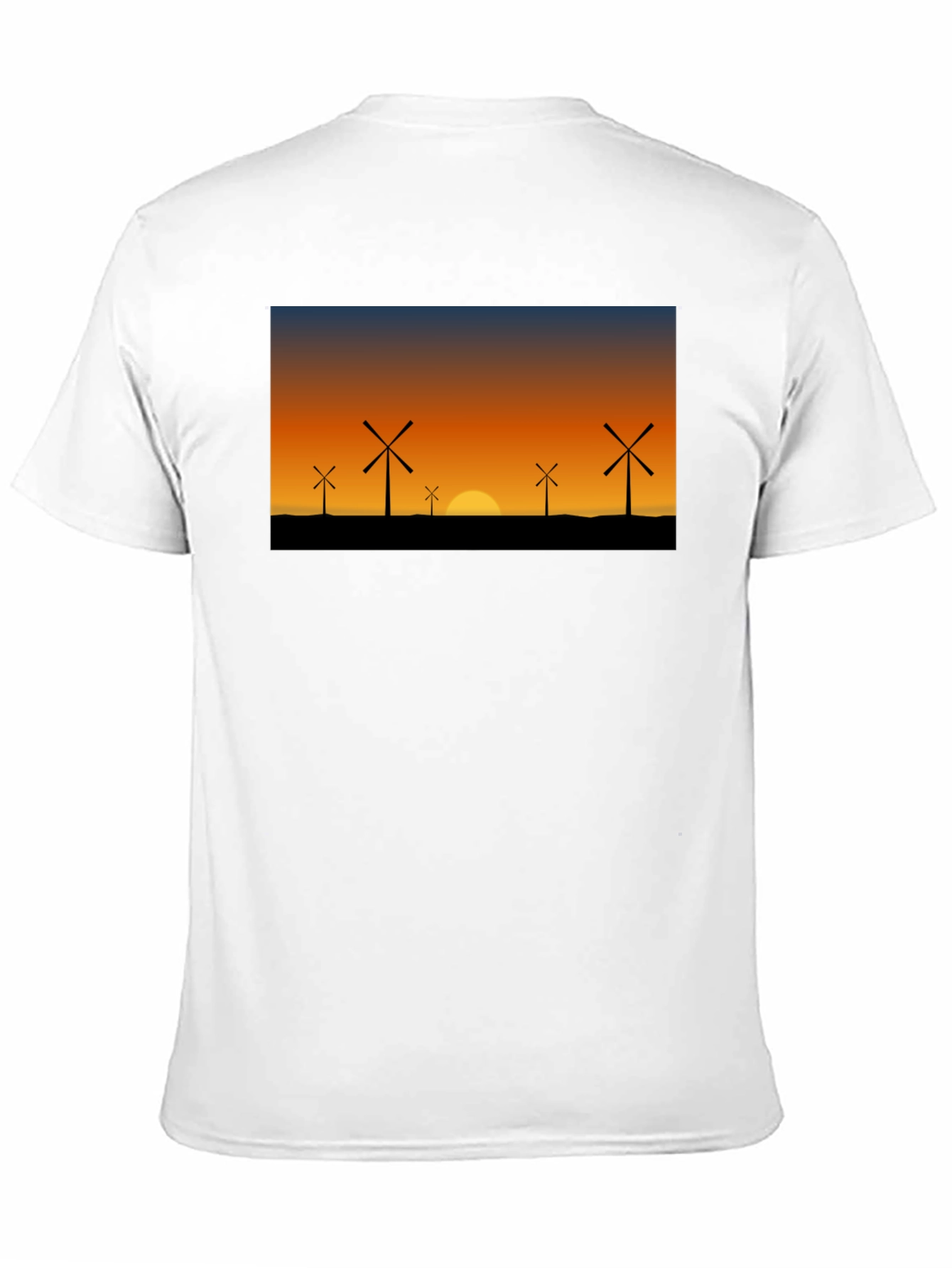 Wind Turbine Sunset Graphic Tee