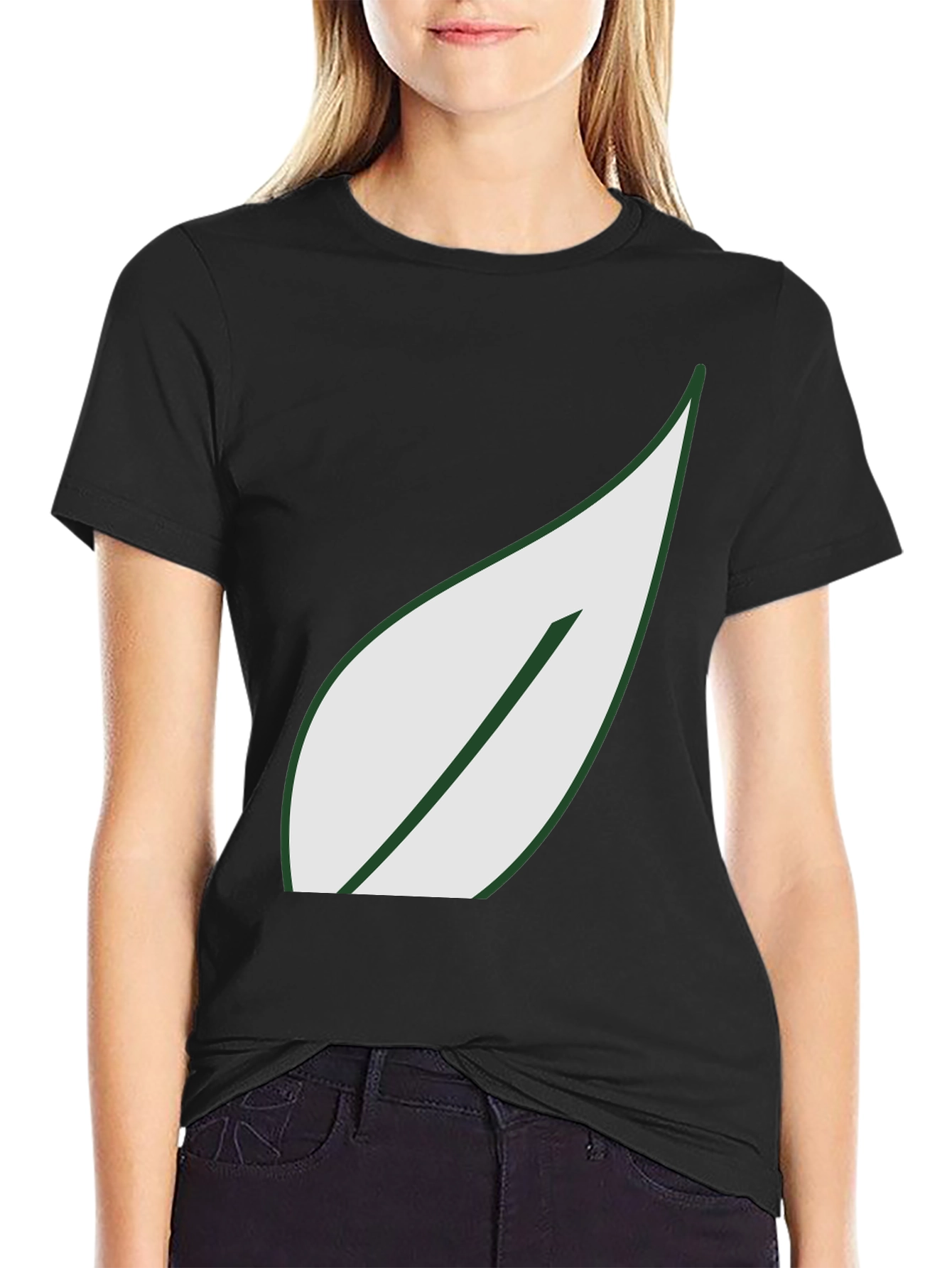 Leaf Graphic Black T-Shirt