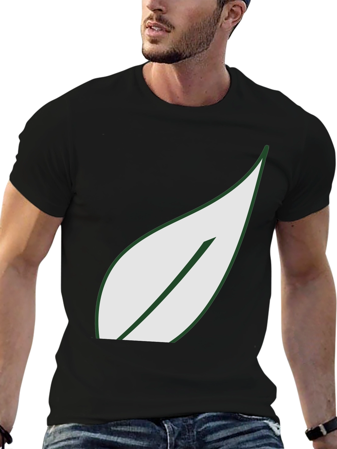 Leaf Graphic Black T-Shirt