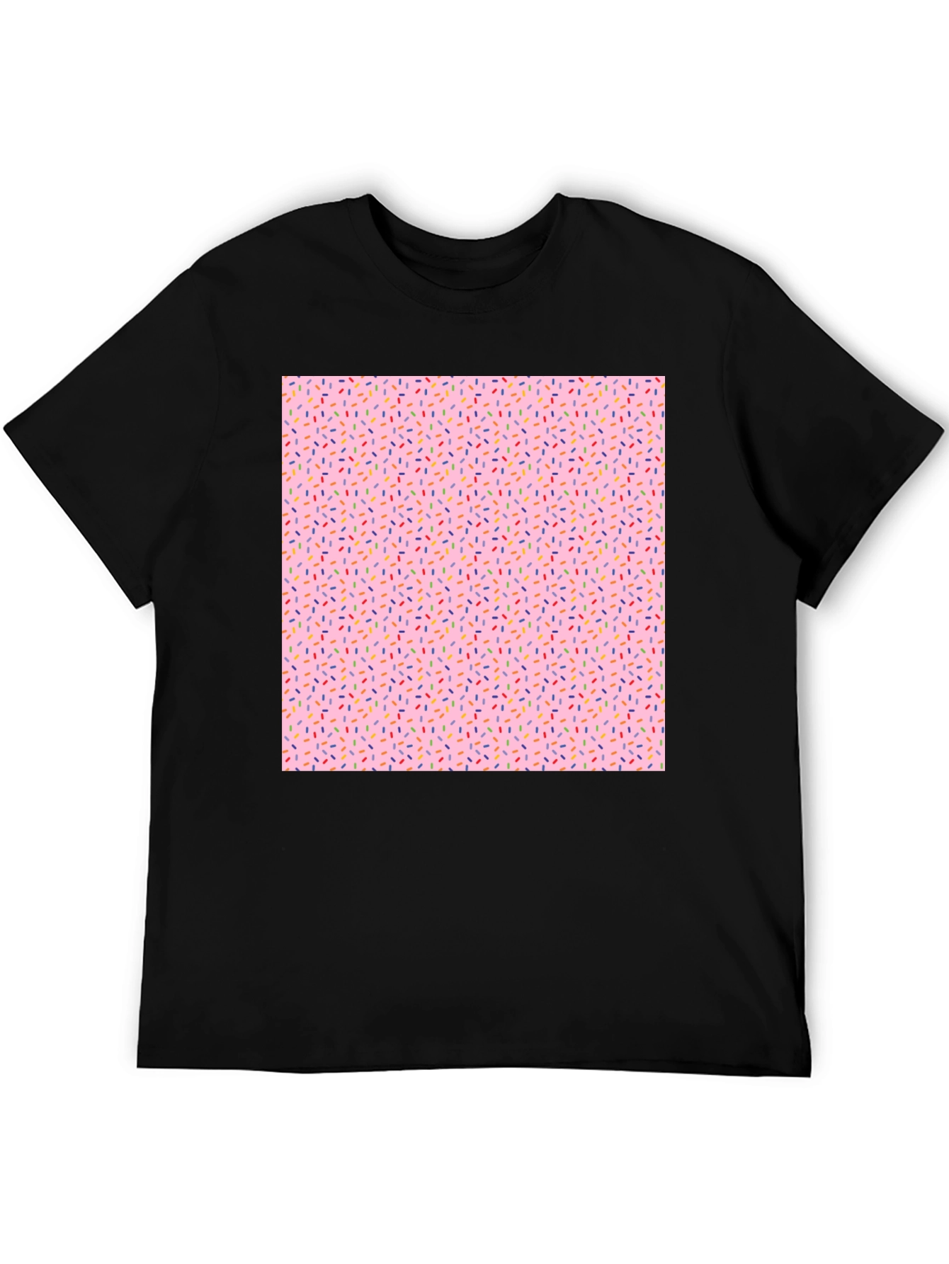 Sprinkle Pattern Black T-Shirt