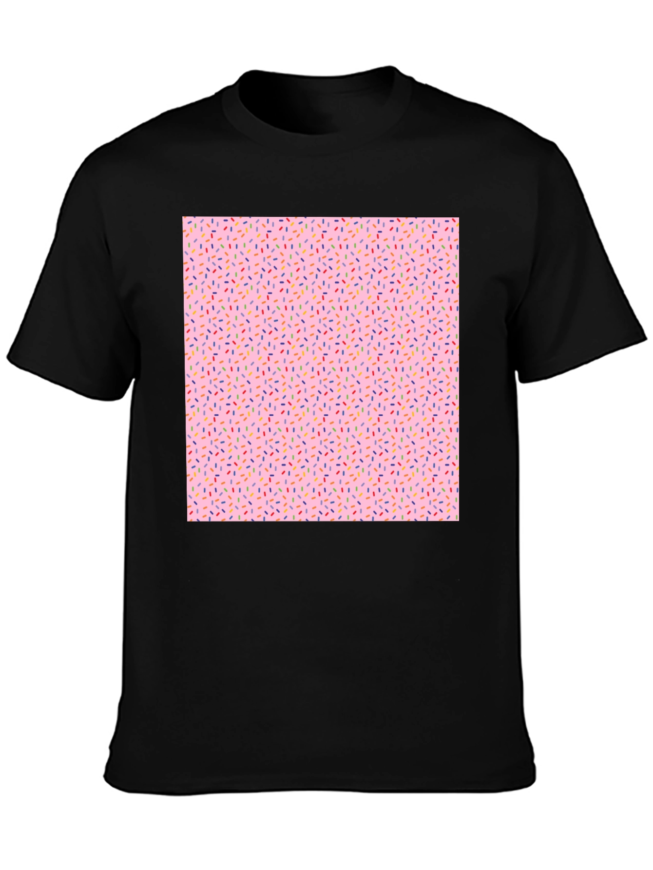 Sprinkle Pattern Black T-Shirt