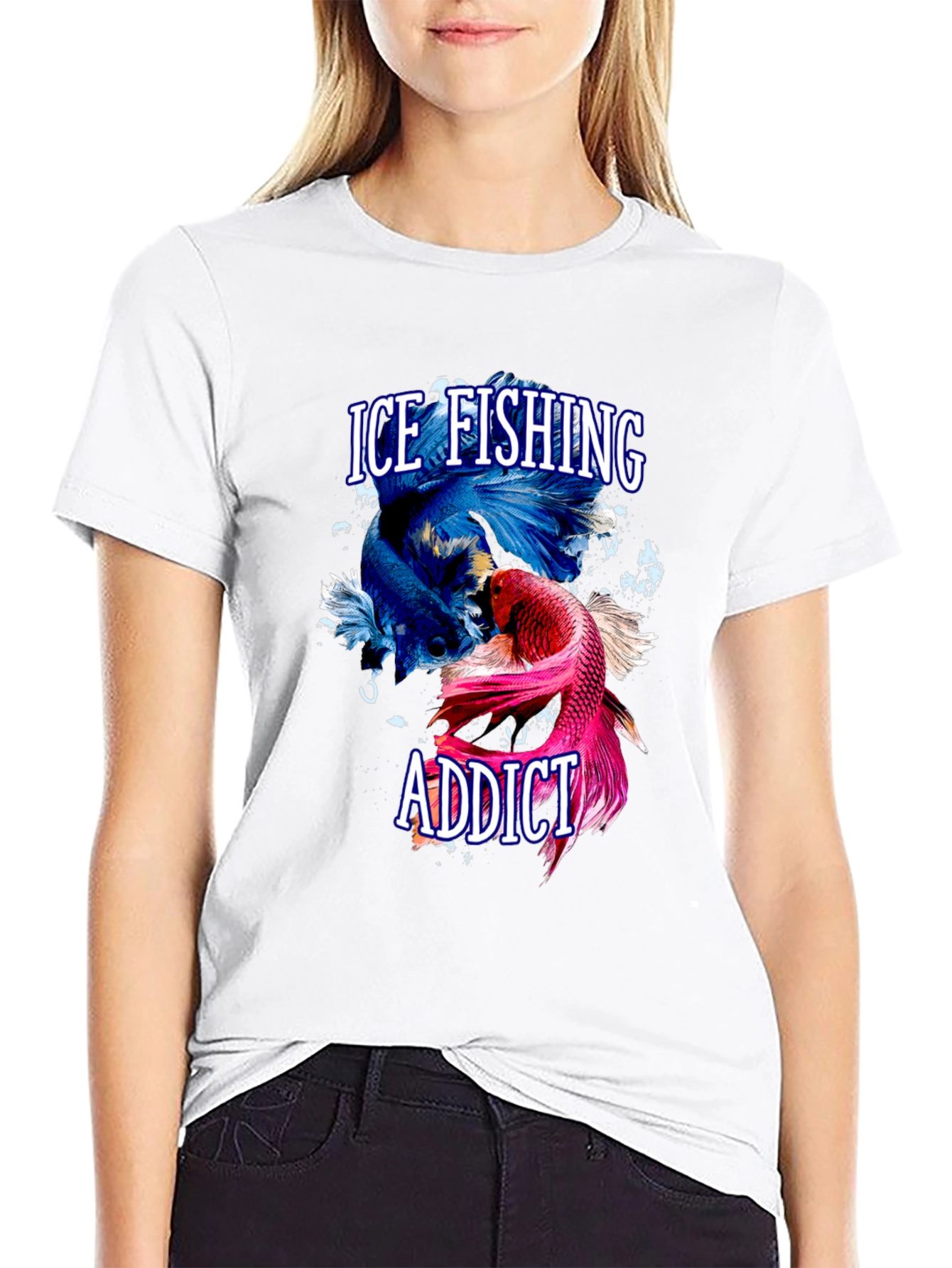 Ice Fishing Addict Graphic T-Shirt