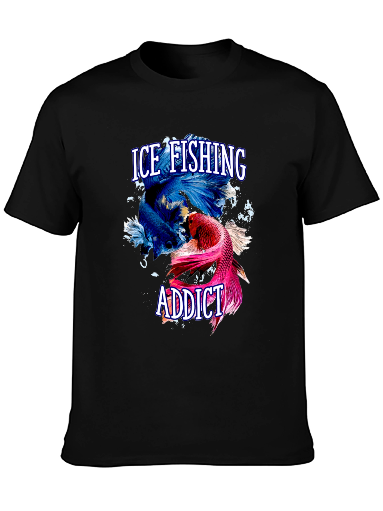 Ice Fishing Addict Graphic T-Shirt