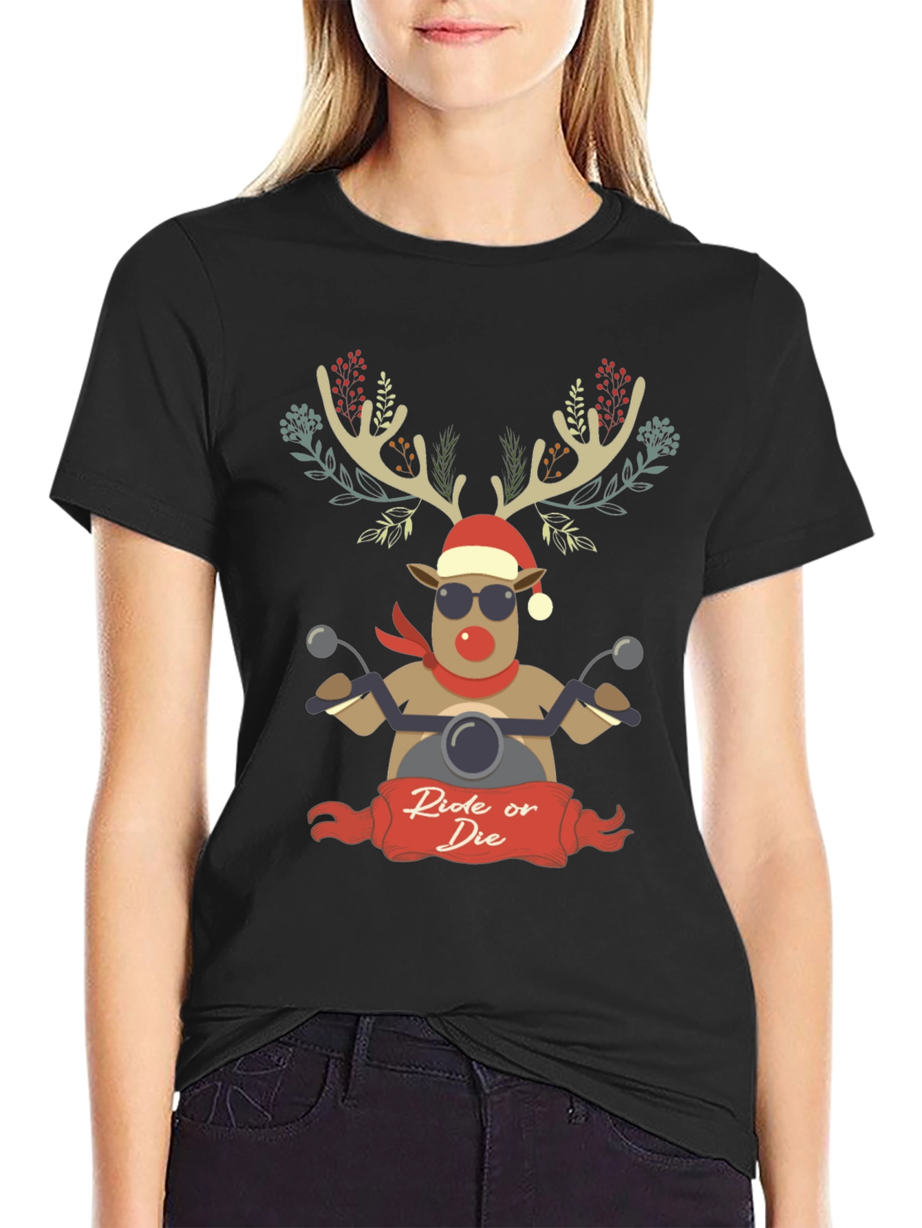 Ride or Die Reindeer Christmas T-Shirt
