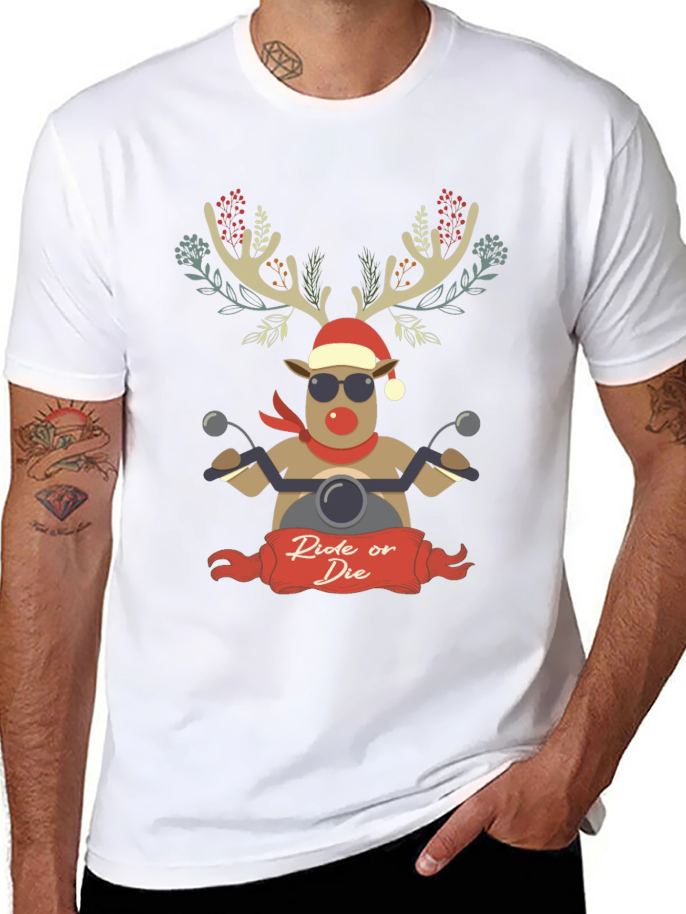 Ride or Die Reindeer Christmas T-Shirt