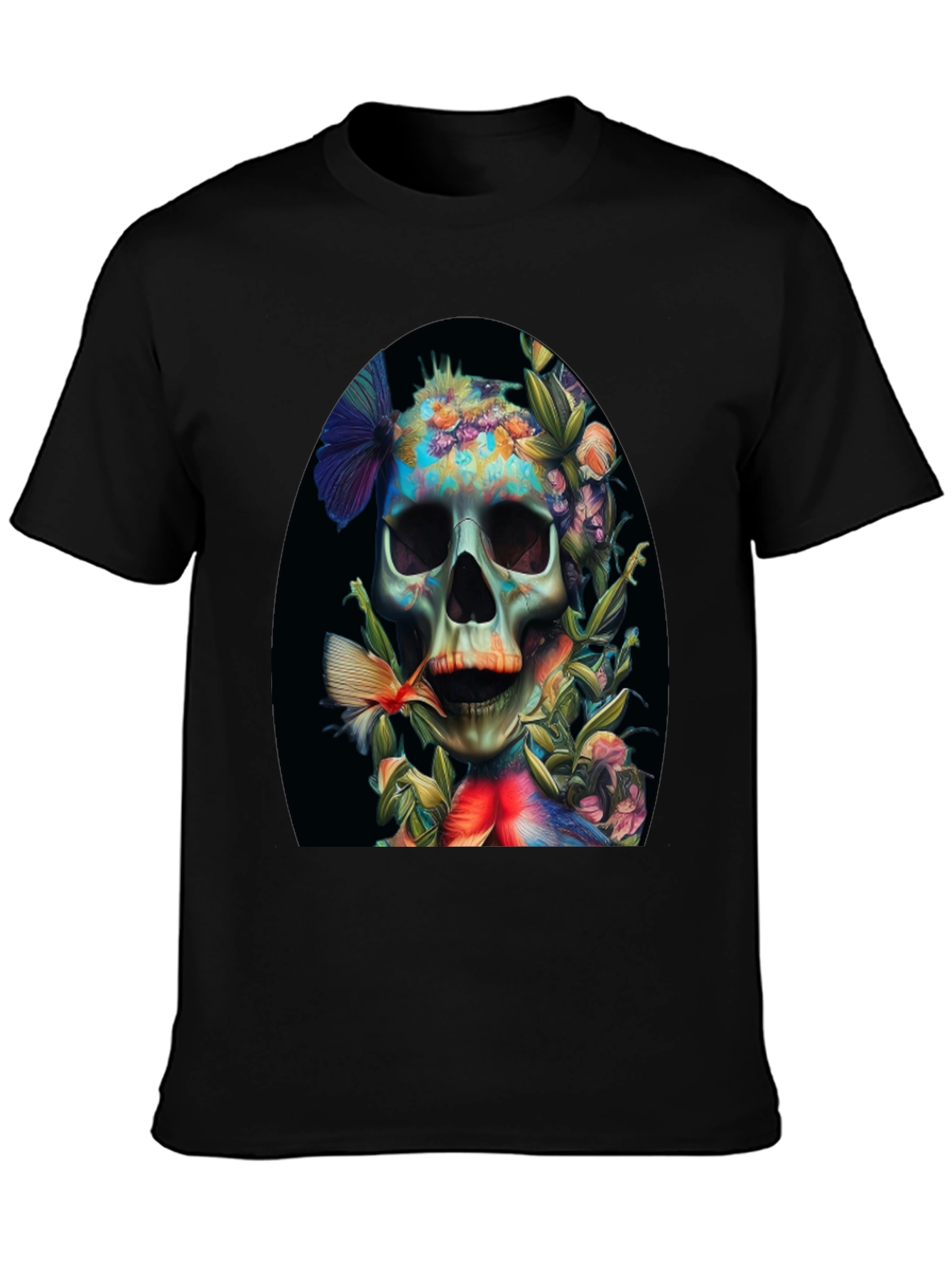 Floral Skull Graphic T-Shirt