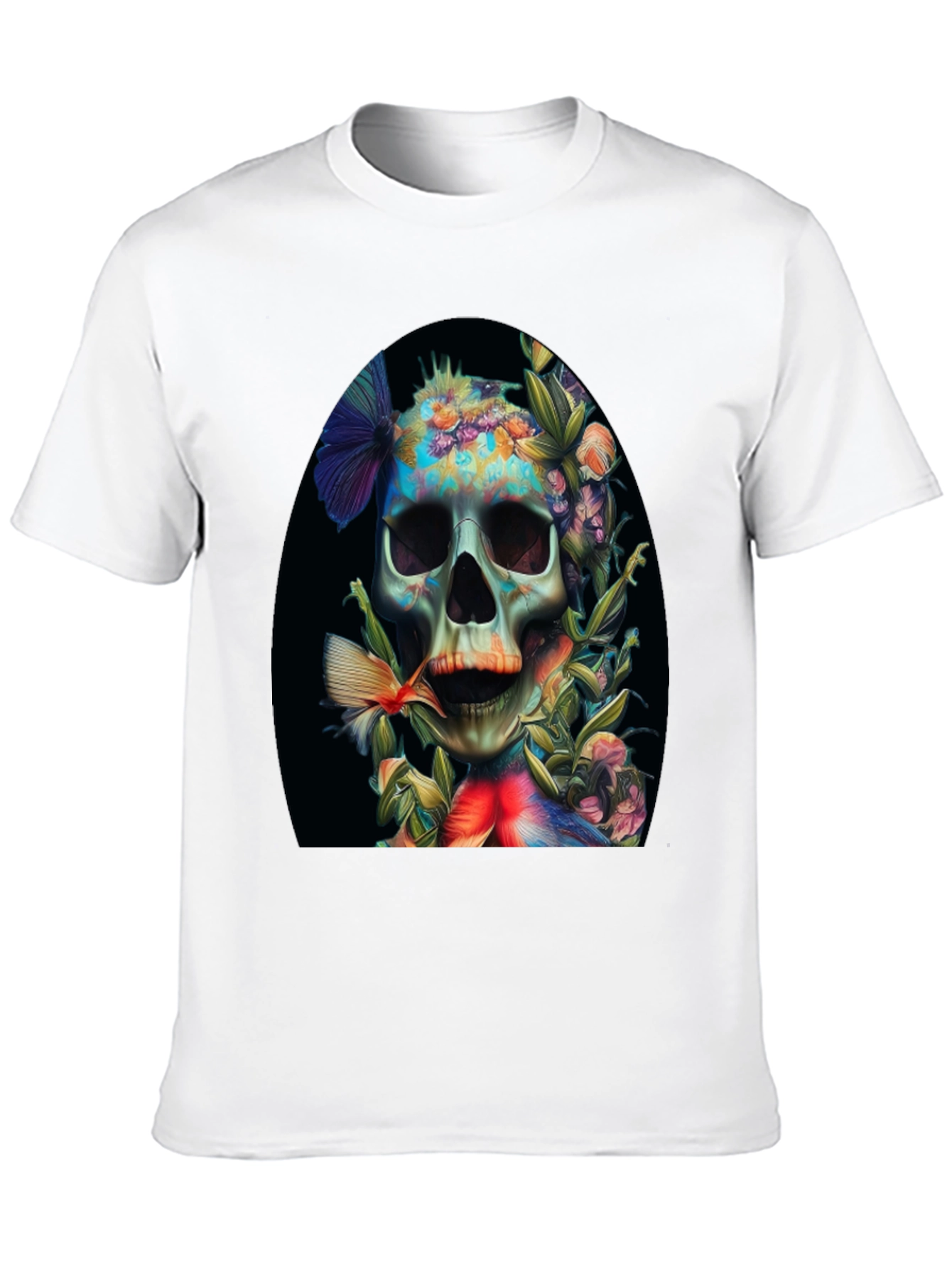 Floral Skull Graphic T-Shirt