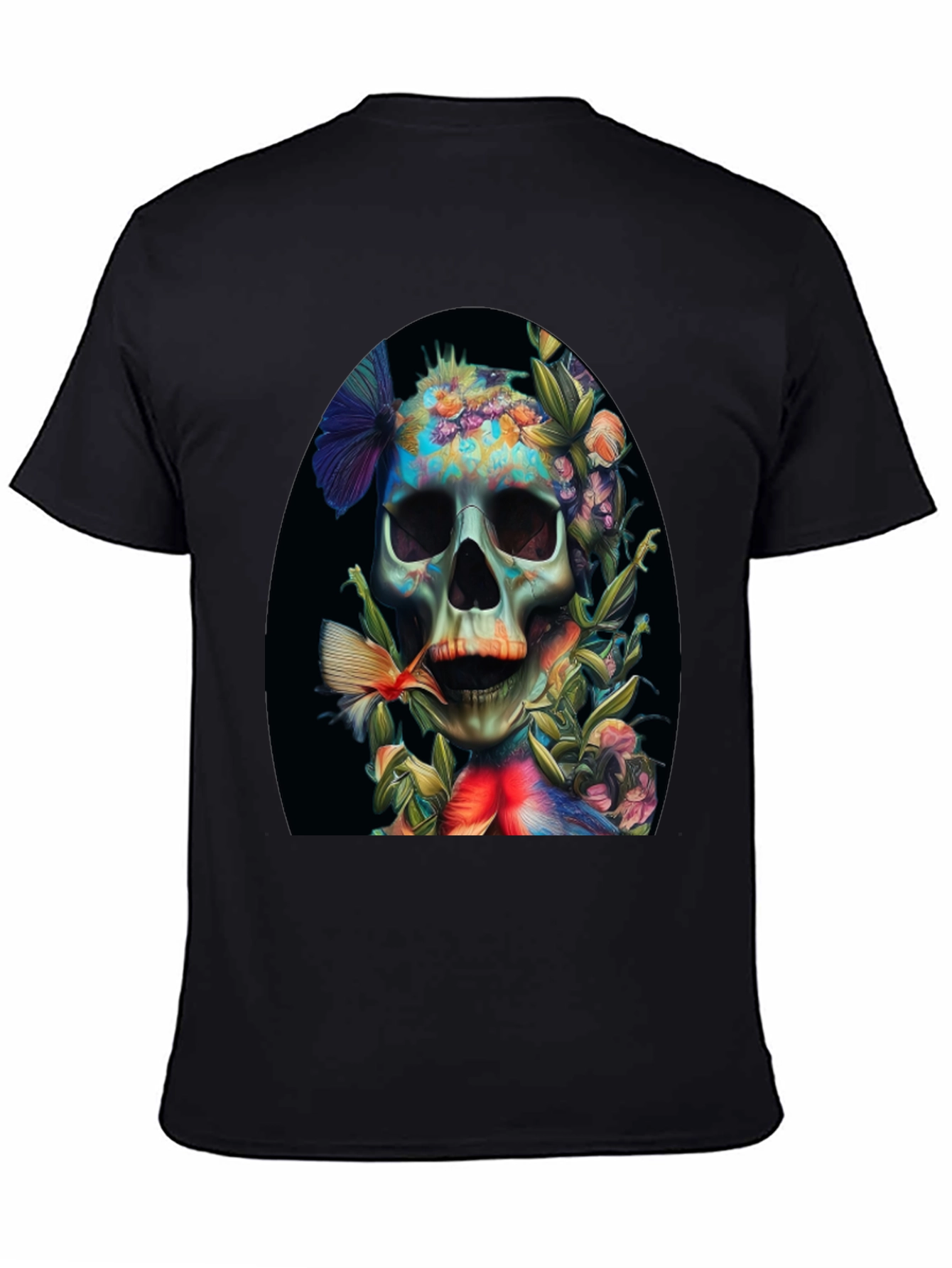 Floral Skull Graphic T-Shirt