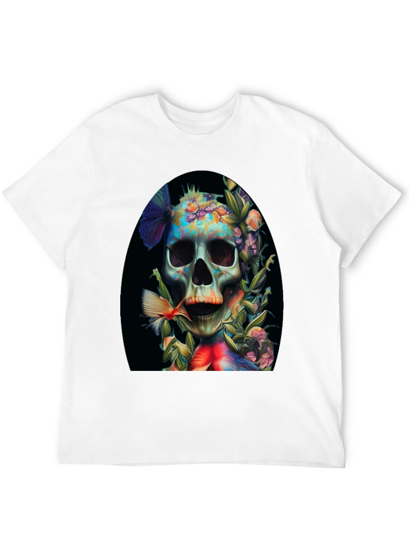 Floral Skull Graphic T-Shirt