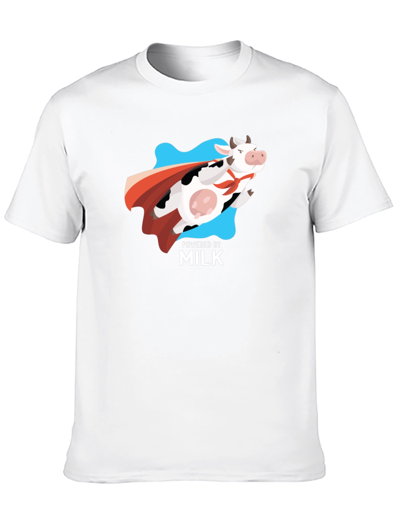 Powered By Milk T-Shirt - Super Cow Graphic Tee