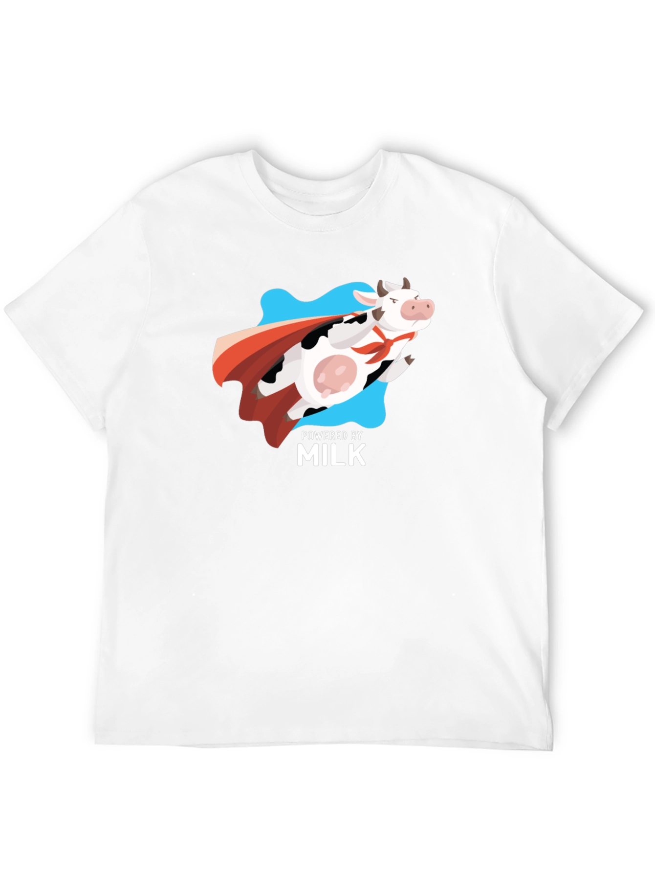 Powered By Milk T-Shirt - Super Cow Graphic Tee