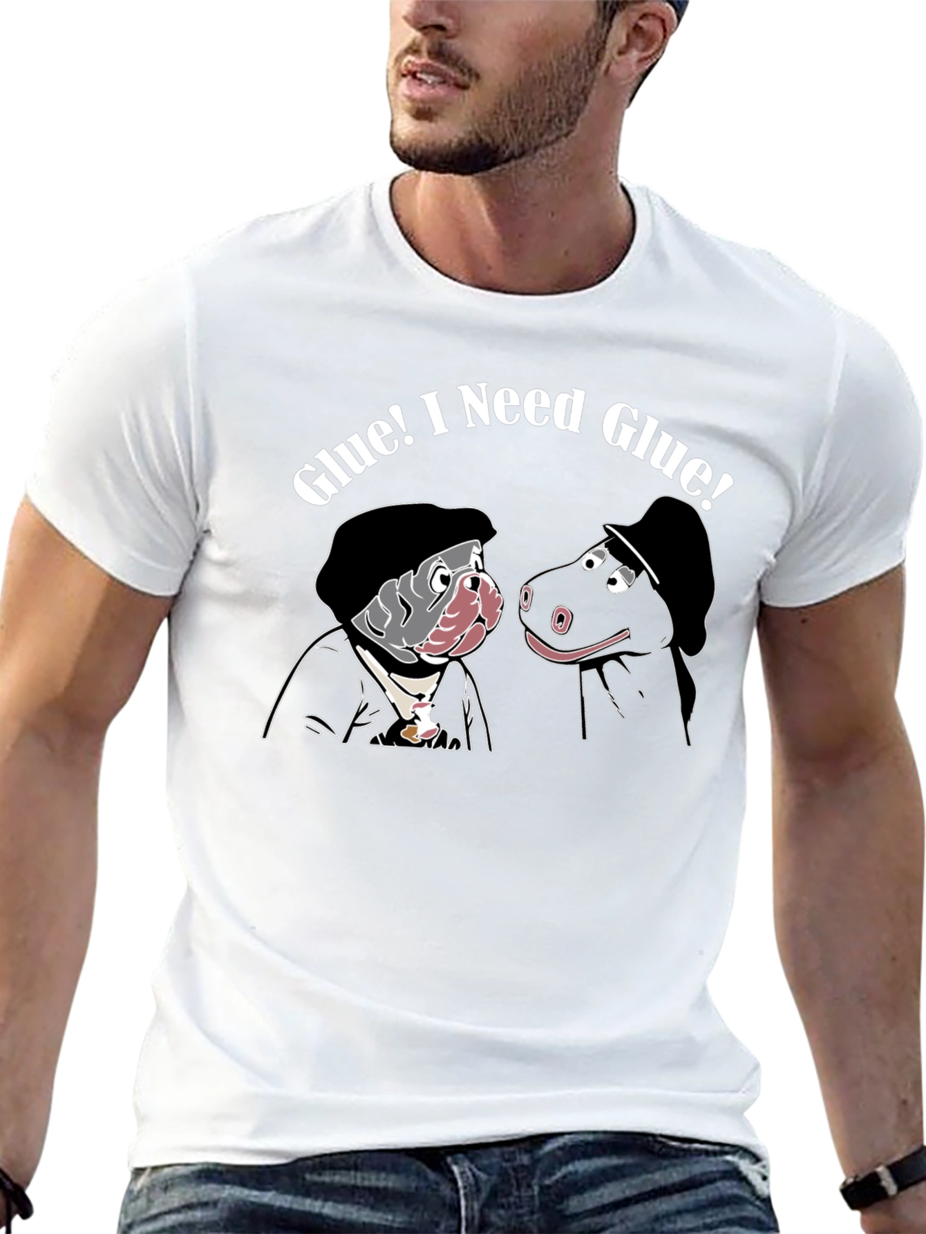 Glue! I Need Glue! Black T-Shirt