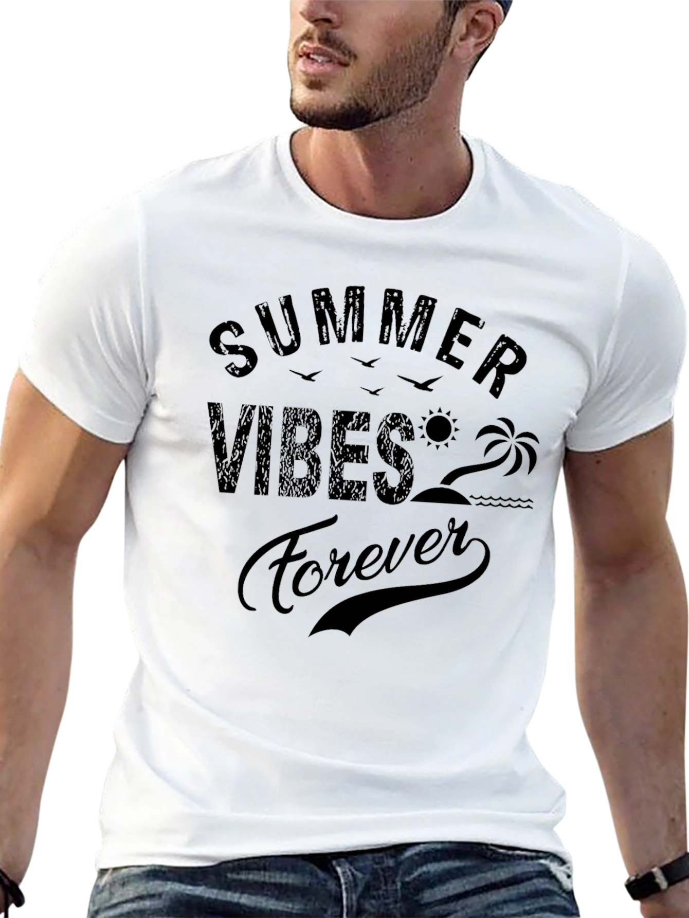 Summer Vibes Forever Black T-Shirt
