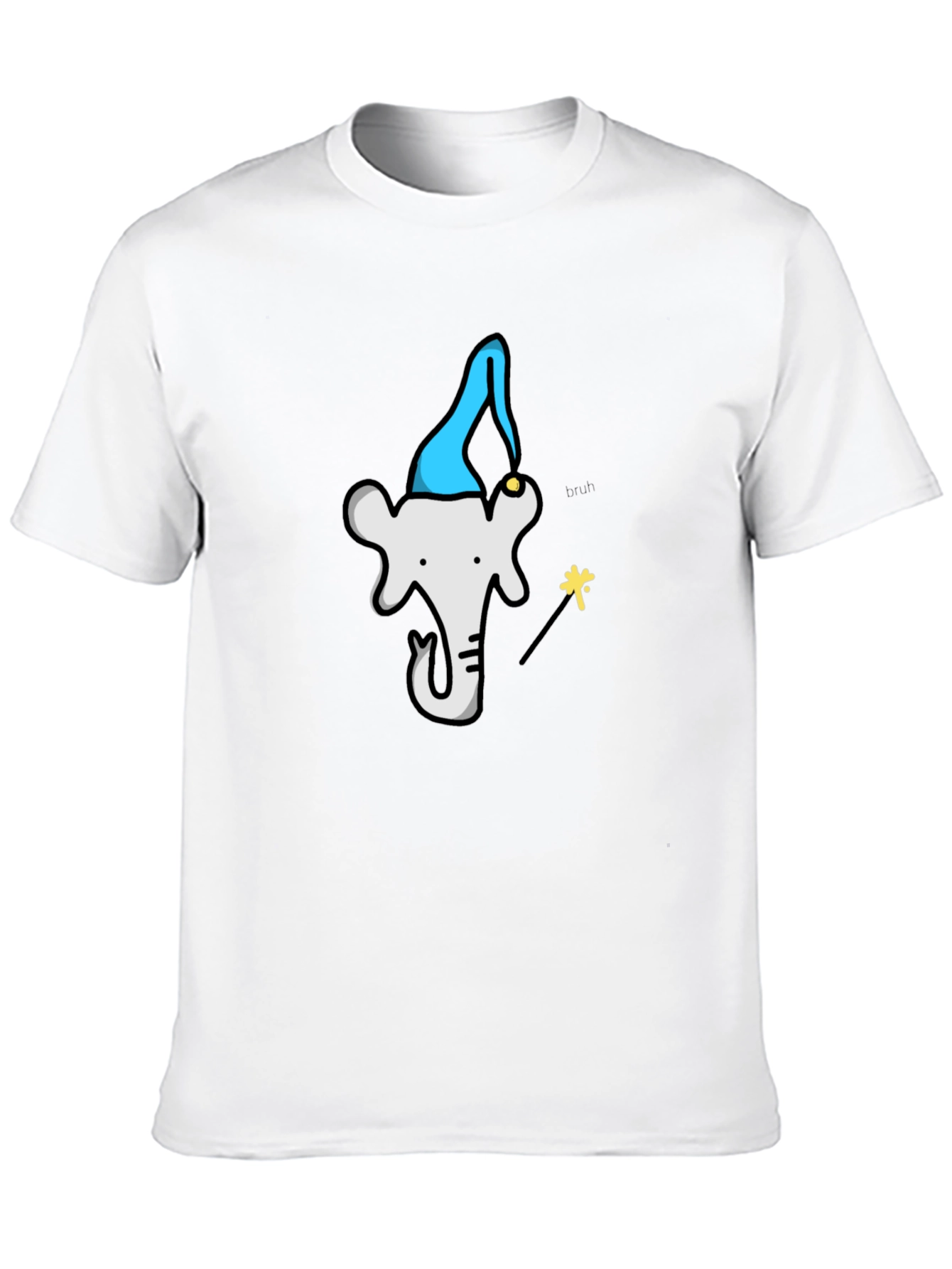 Wizard Elephant Graphic Tee - Black Cotton T-Shirt