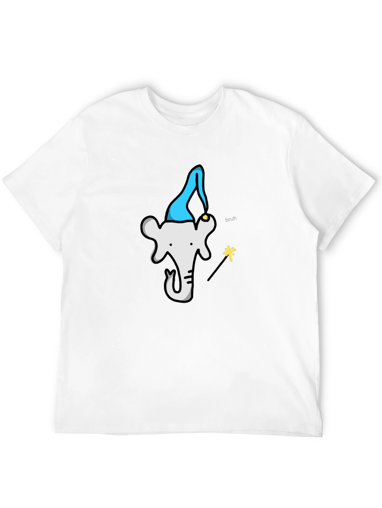 Wizard Elephant Graphic Tee - Black Cotton T-Shirt