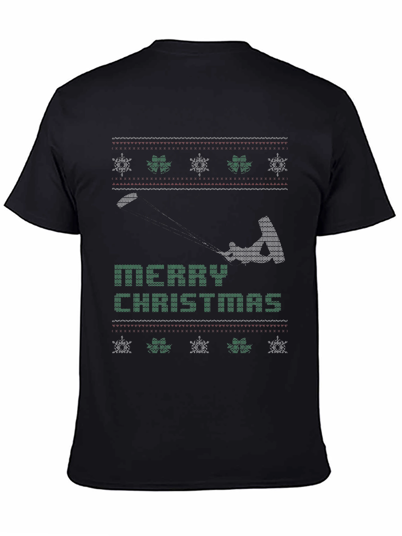 Merry Christmas Kitesurfing Ugly Sweater Tee