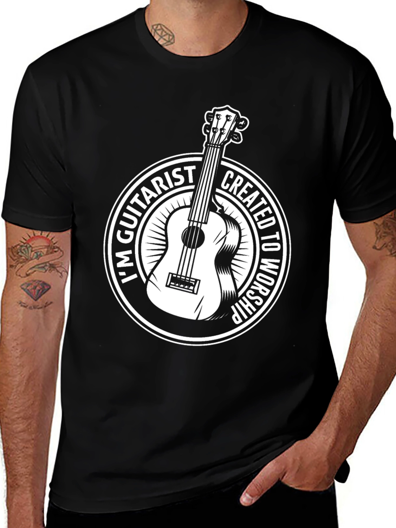 Guitarist Worship Graphic Tee - Black