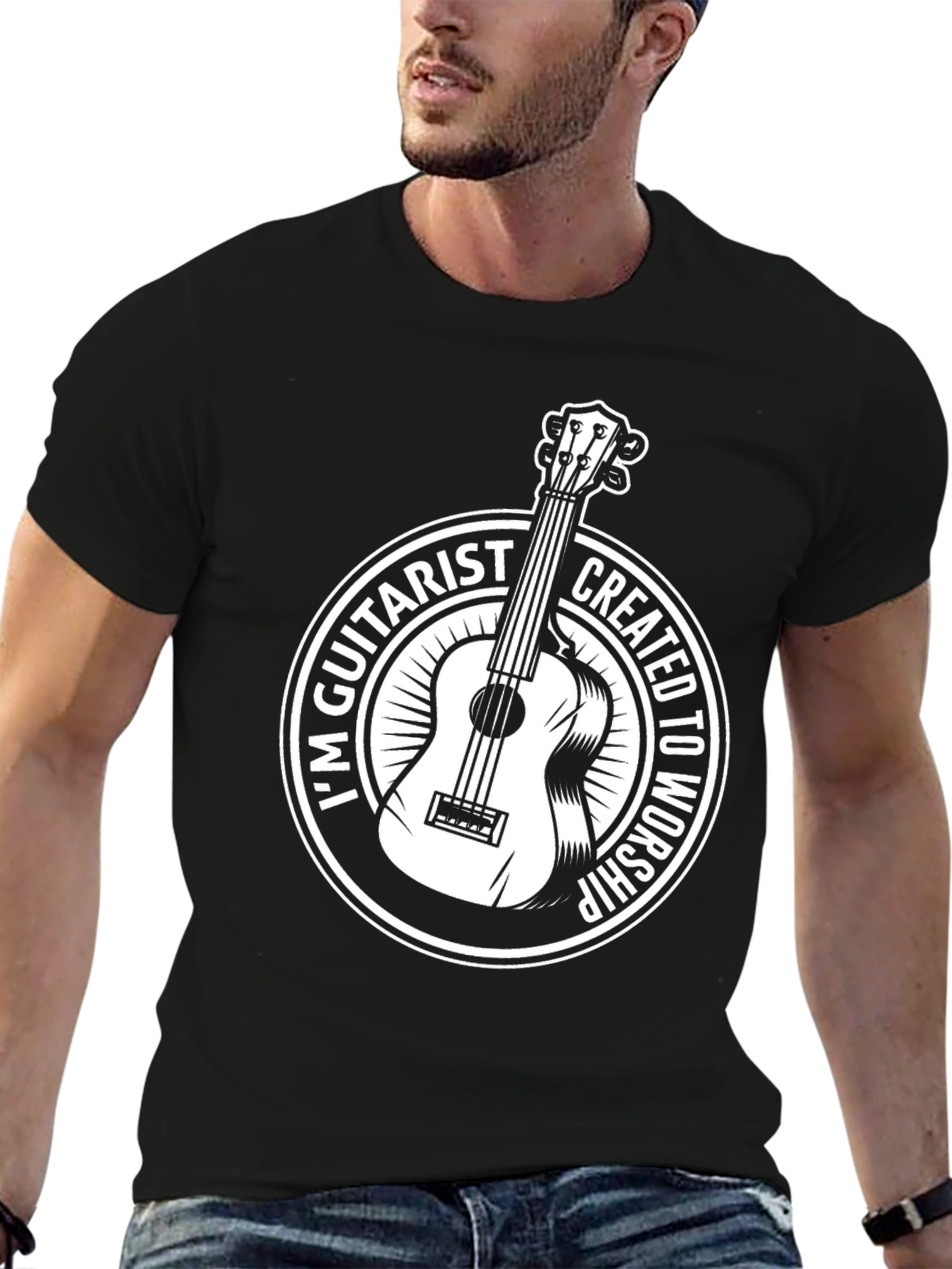 Guitarist Worship Graphic Tee - Black