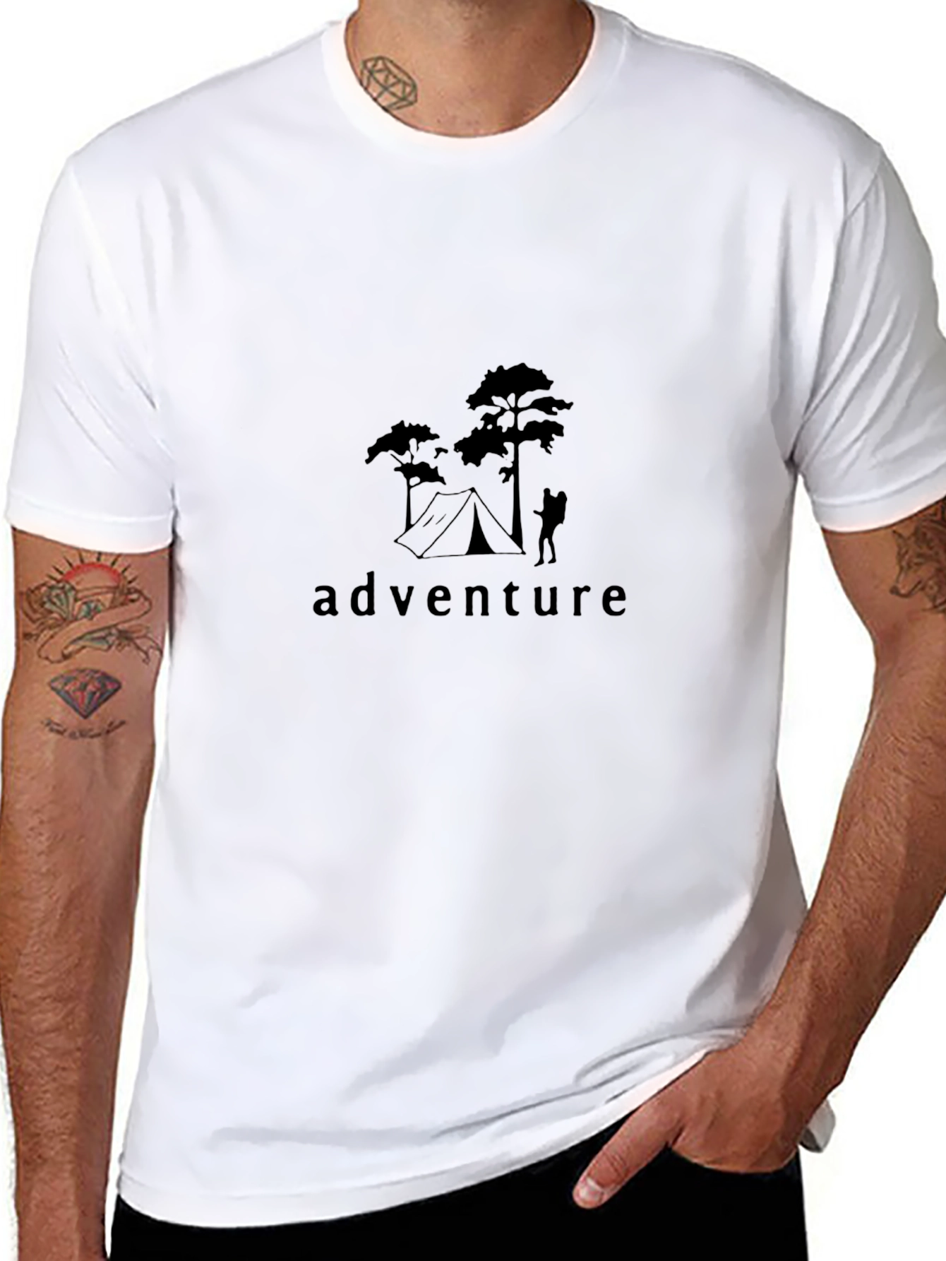 Adventure Graphic T-Shirt - Black Camping Design