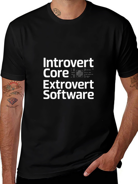 Introvert Core Extrovert Software Black Graphic Tee
