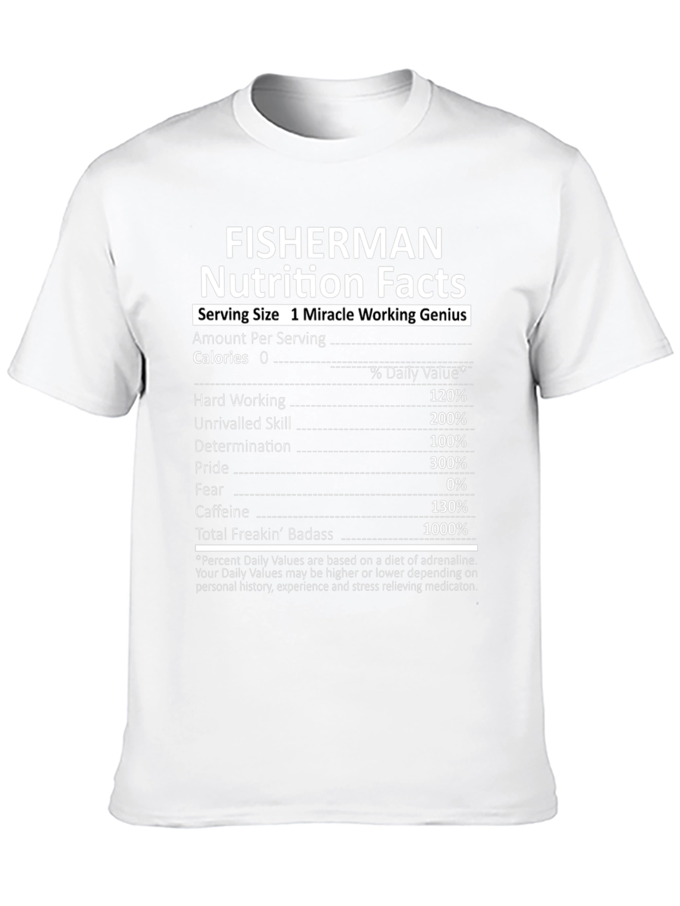 Fisherman Nutrition Facts Graphic Tee