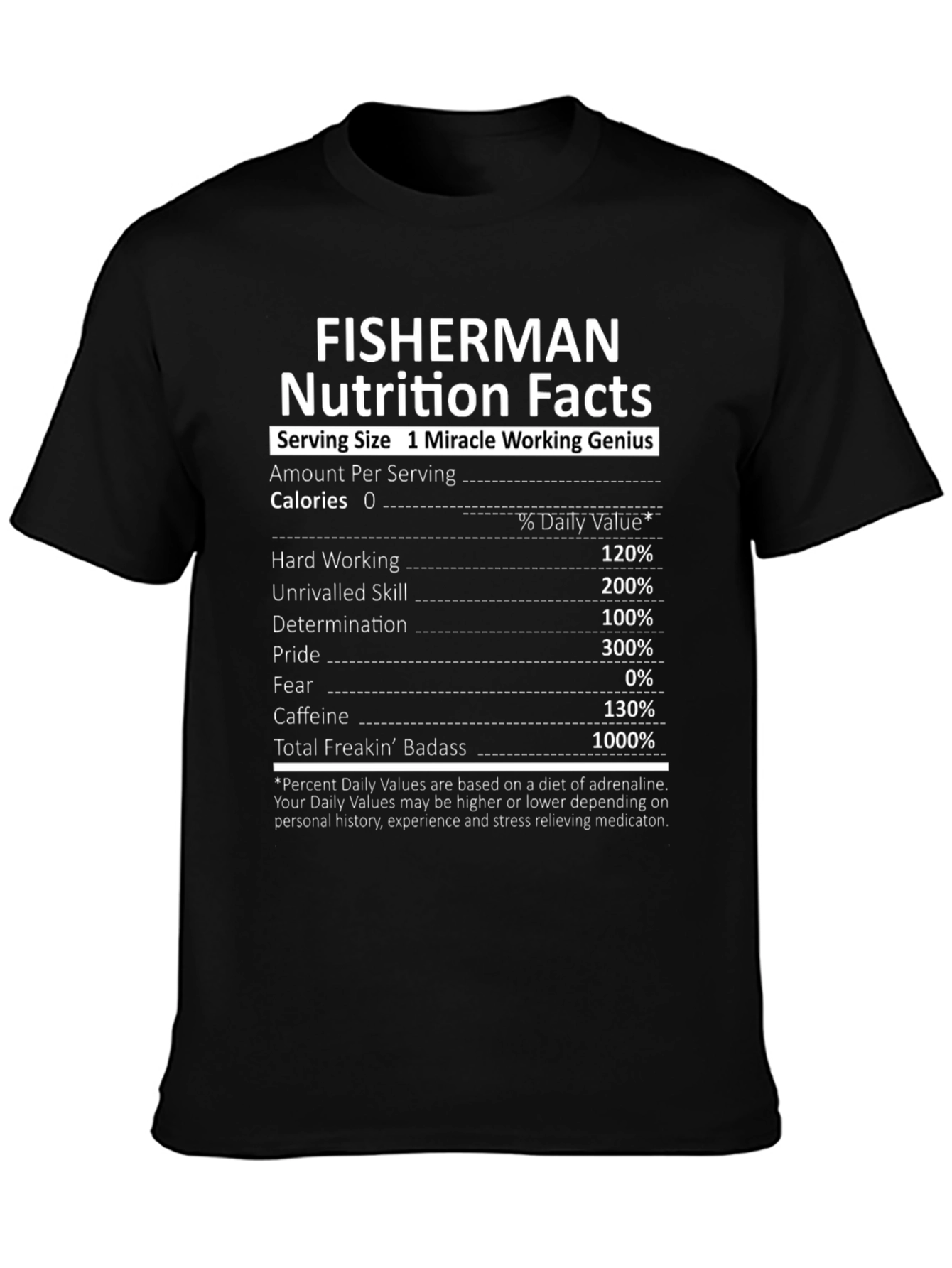 Fisherman Nutrition Facts Graphic Tee