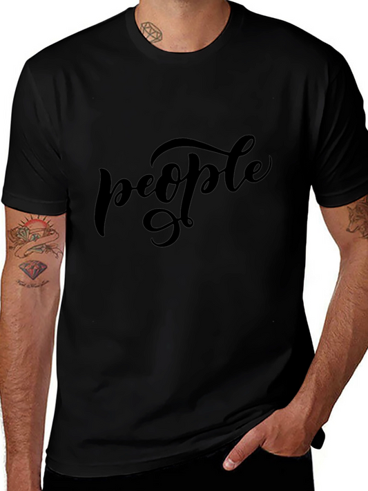 People Graphic Black T-Shirt Casual Wear