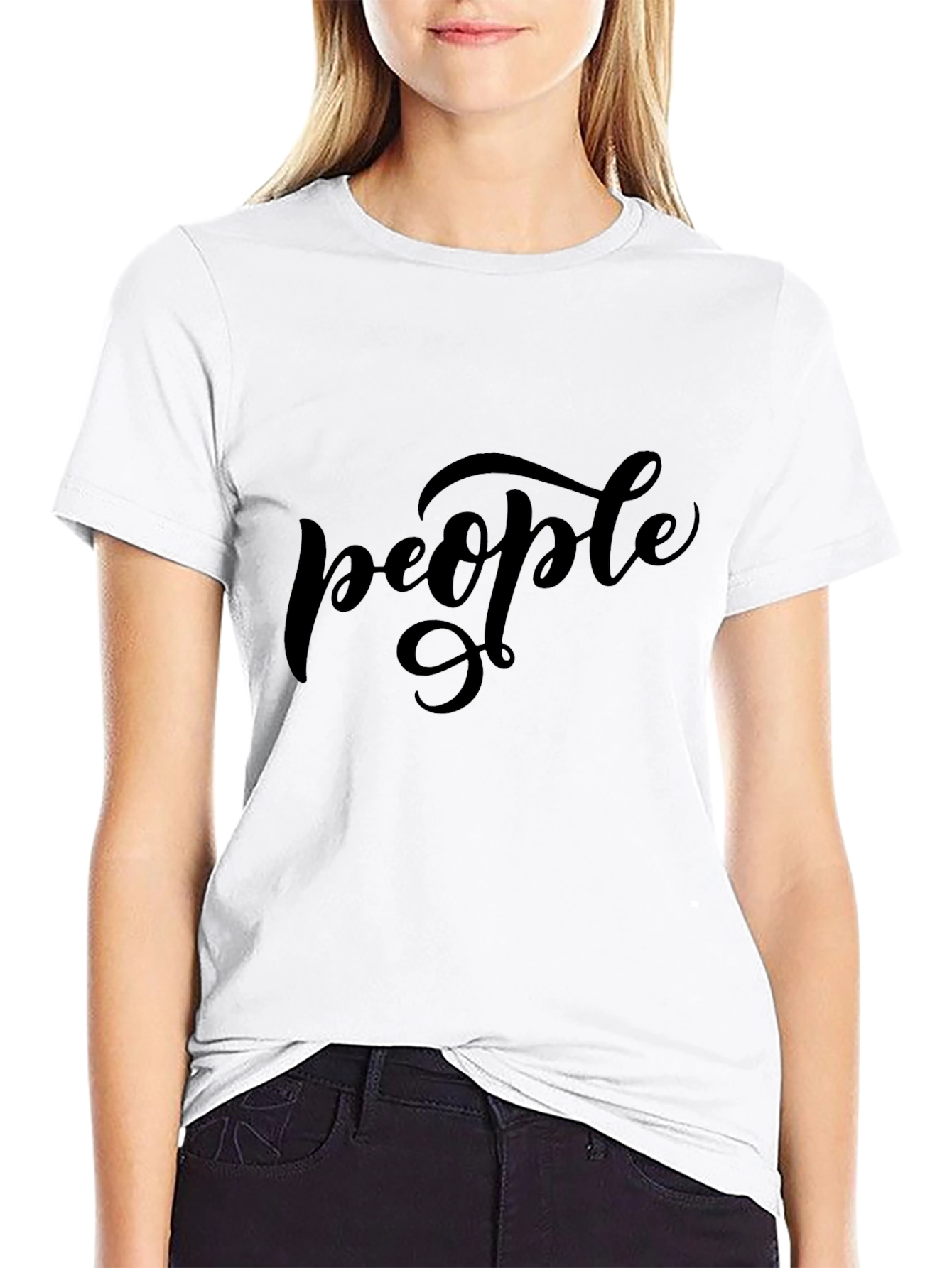 People Graphic Black T-Shirt Casual Wear