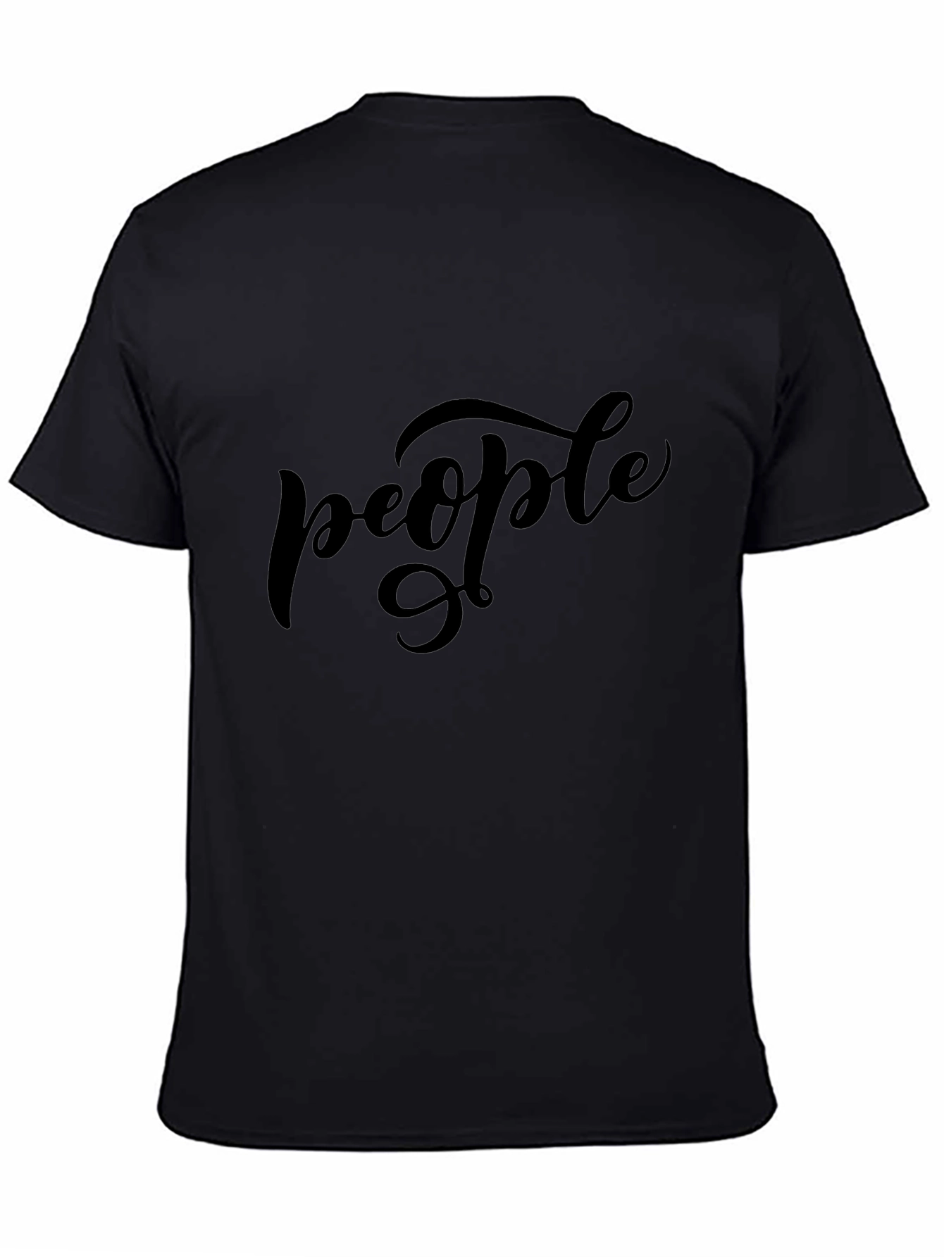 People Graphic Black T-Shirt Casual Wear