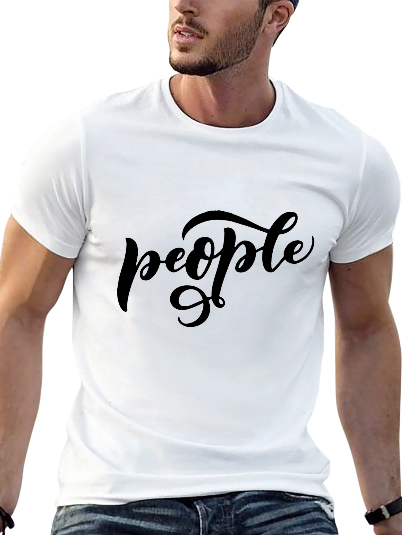 People Graphic Black T-Shirt Casual Wear