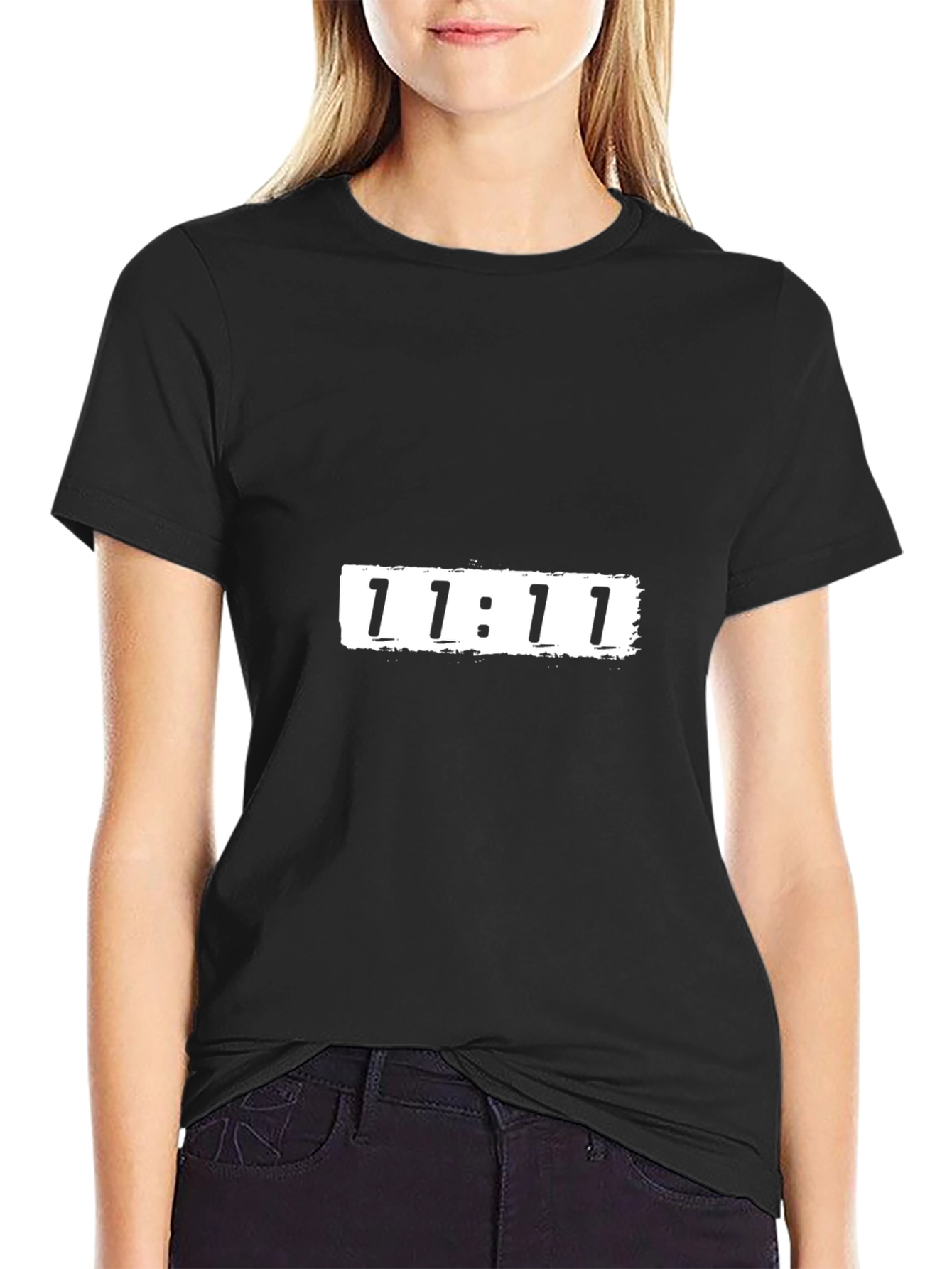 11:11 Graphic Tee - Trendy Black T-Shirt