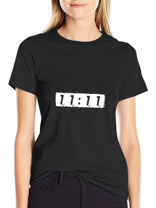 11:11 Graphic Tee - Trendy Black T-Shirt