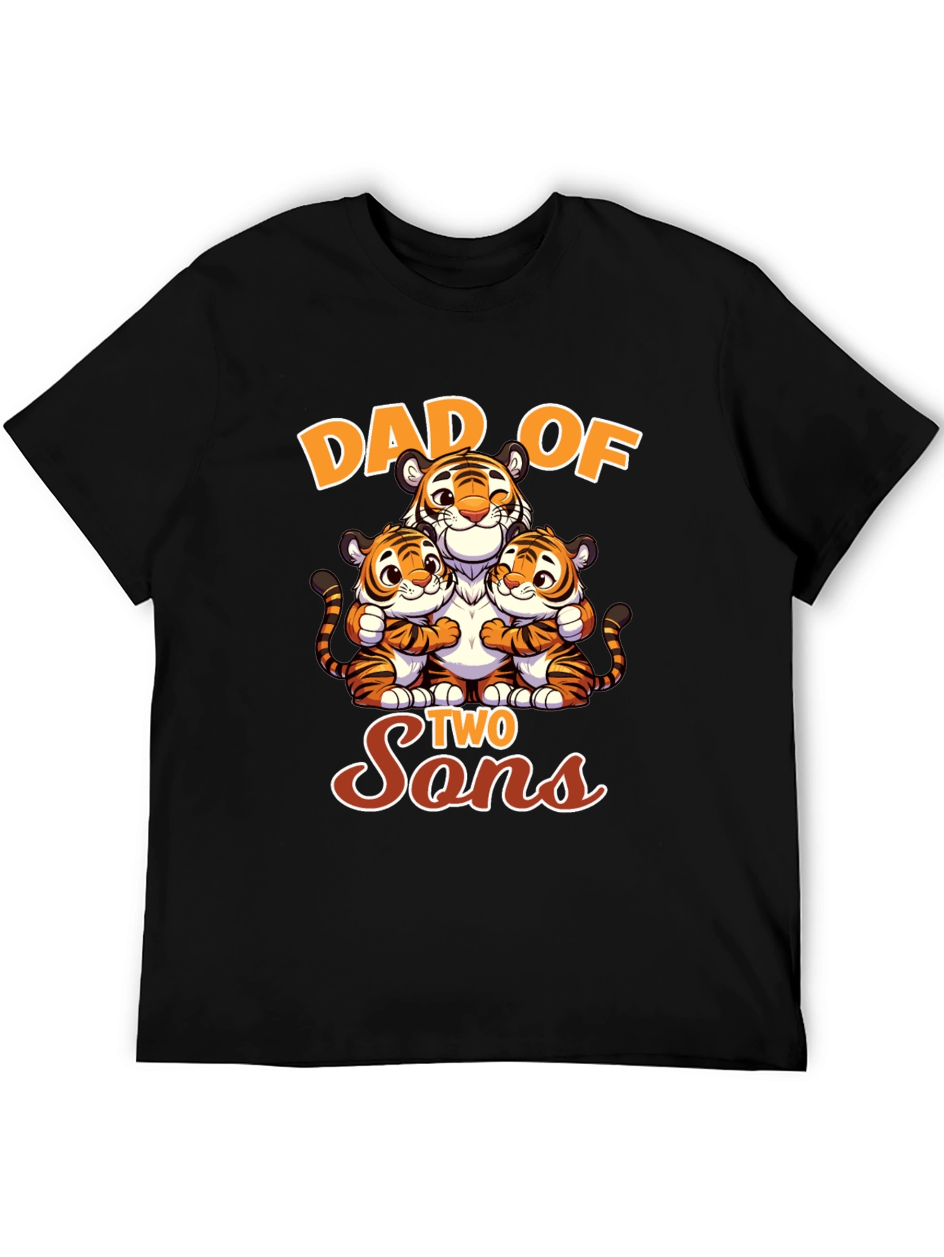 Dad of Two Sons Tiger Graphic T-Shirt
