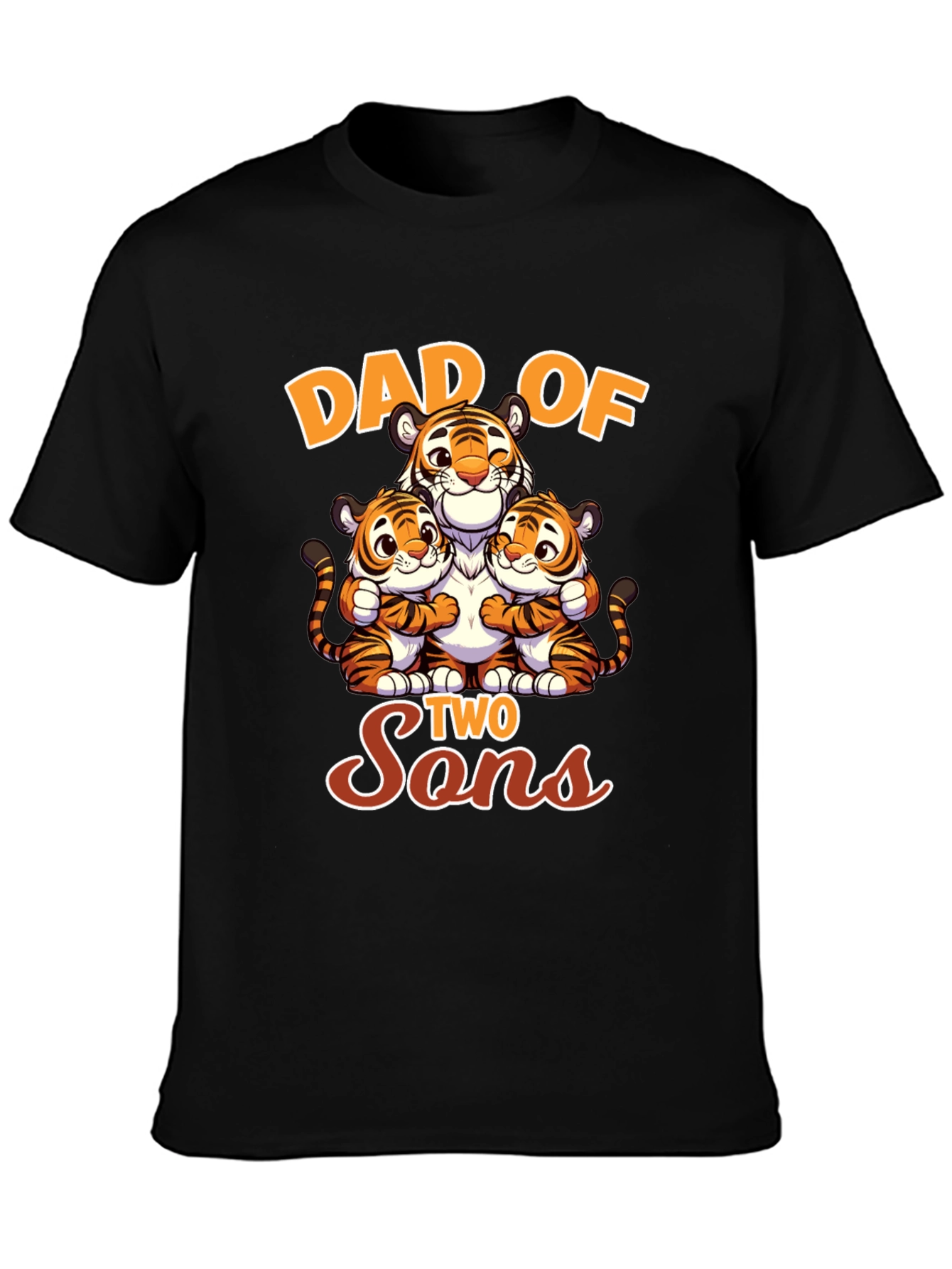 Dad of Two Sons Tiger Graphic T-Shirt