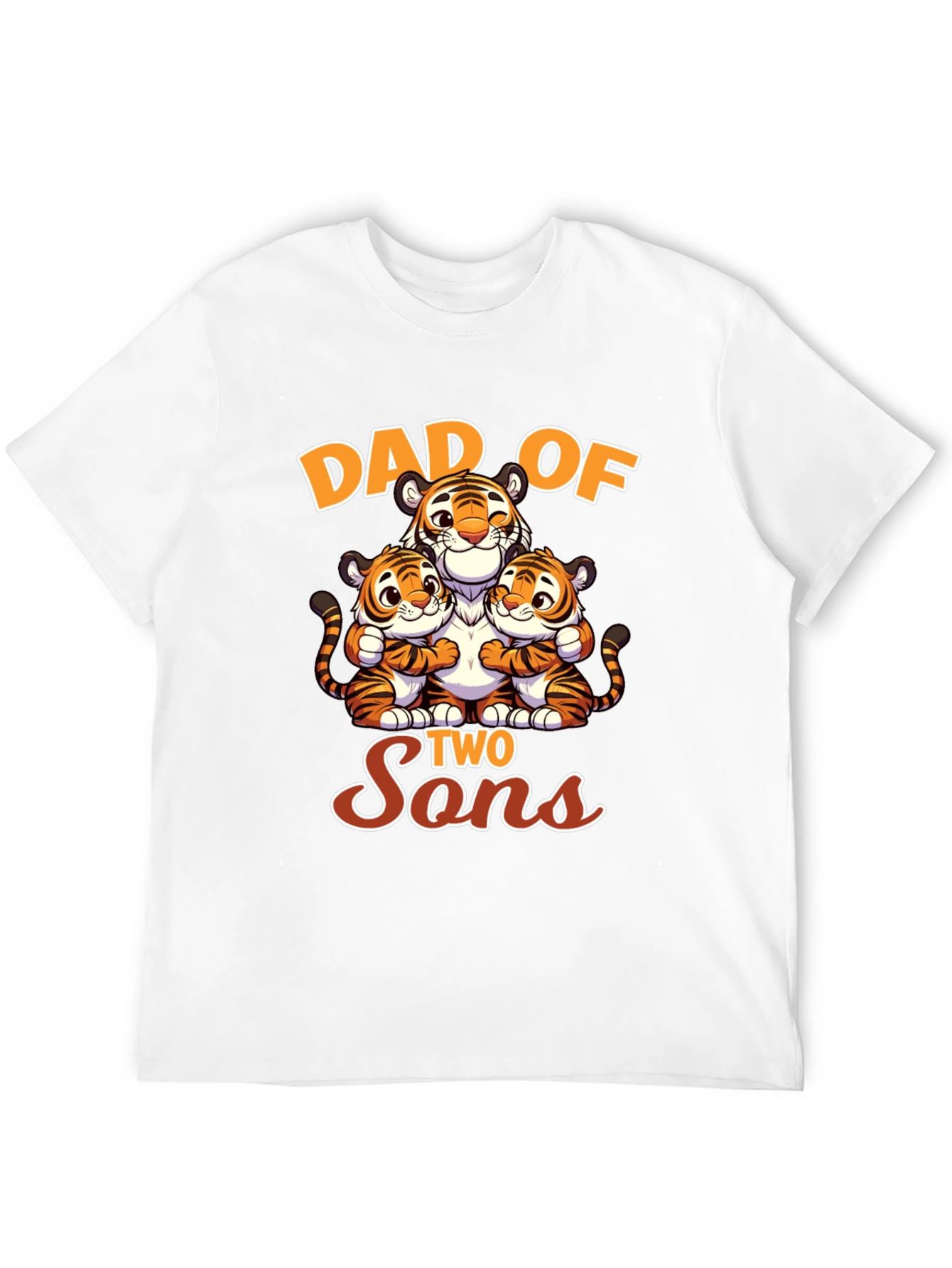 Dad of Two Sons Tiger Graphic T-Shirt