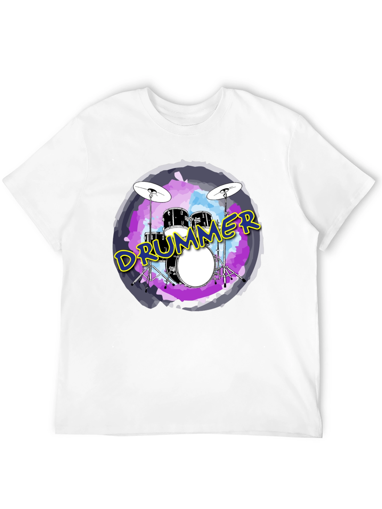 Drummer Graphic Black Crew Neck T-Shirt