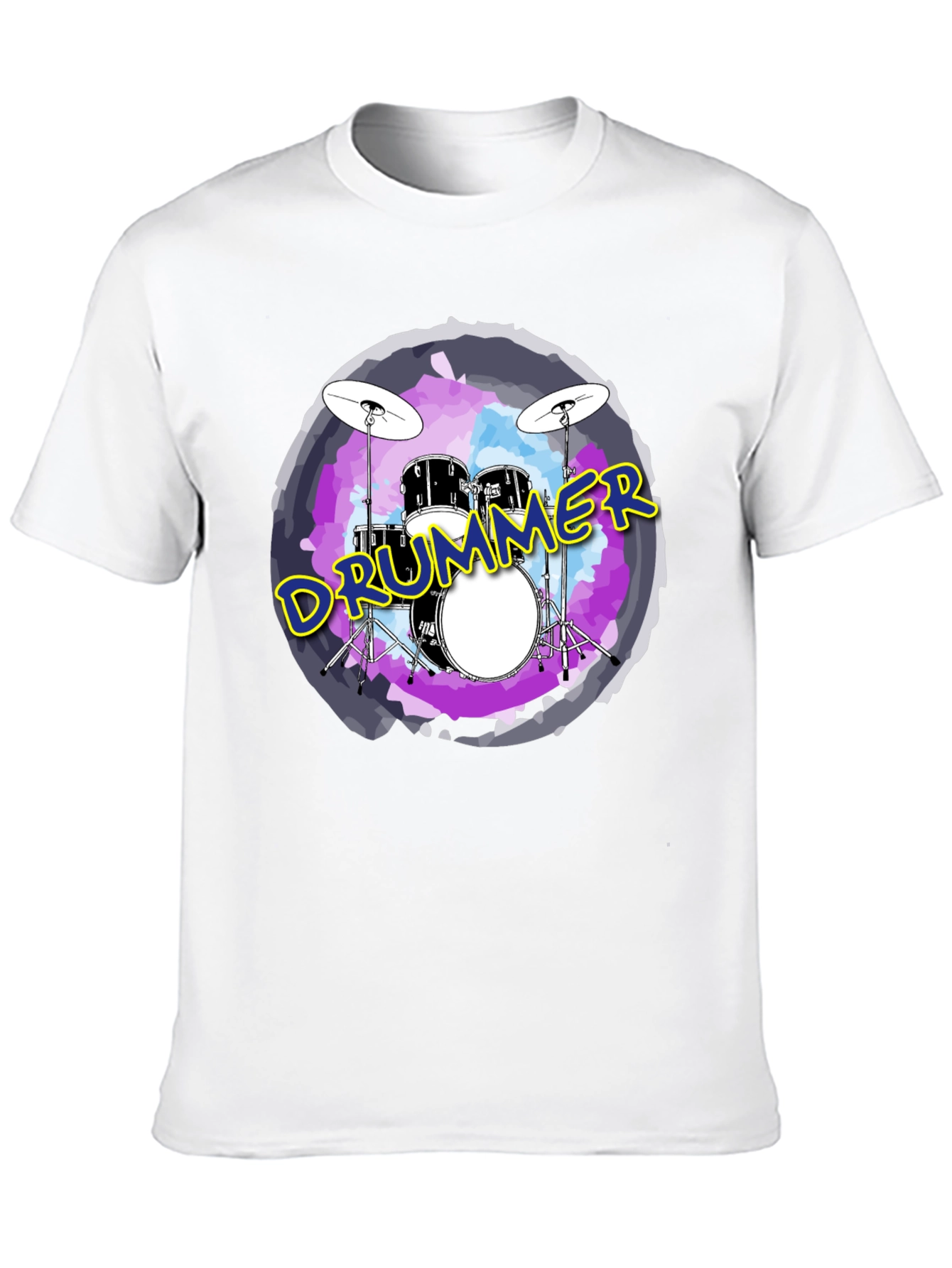 Drummer Graphic Black Crew Neck T-Shirt