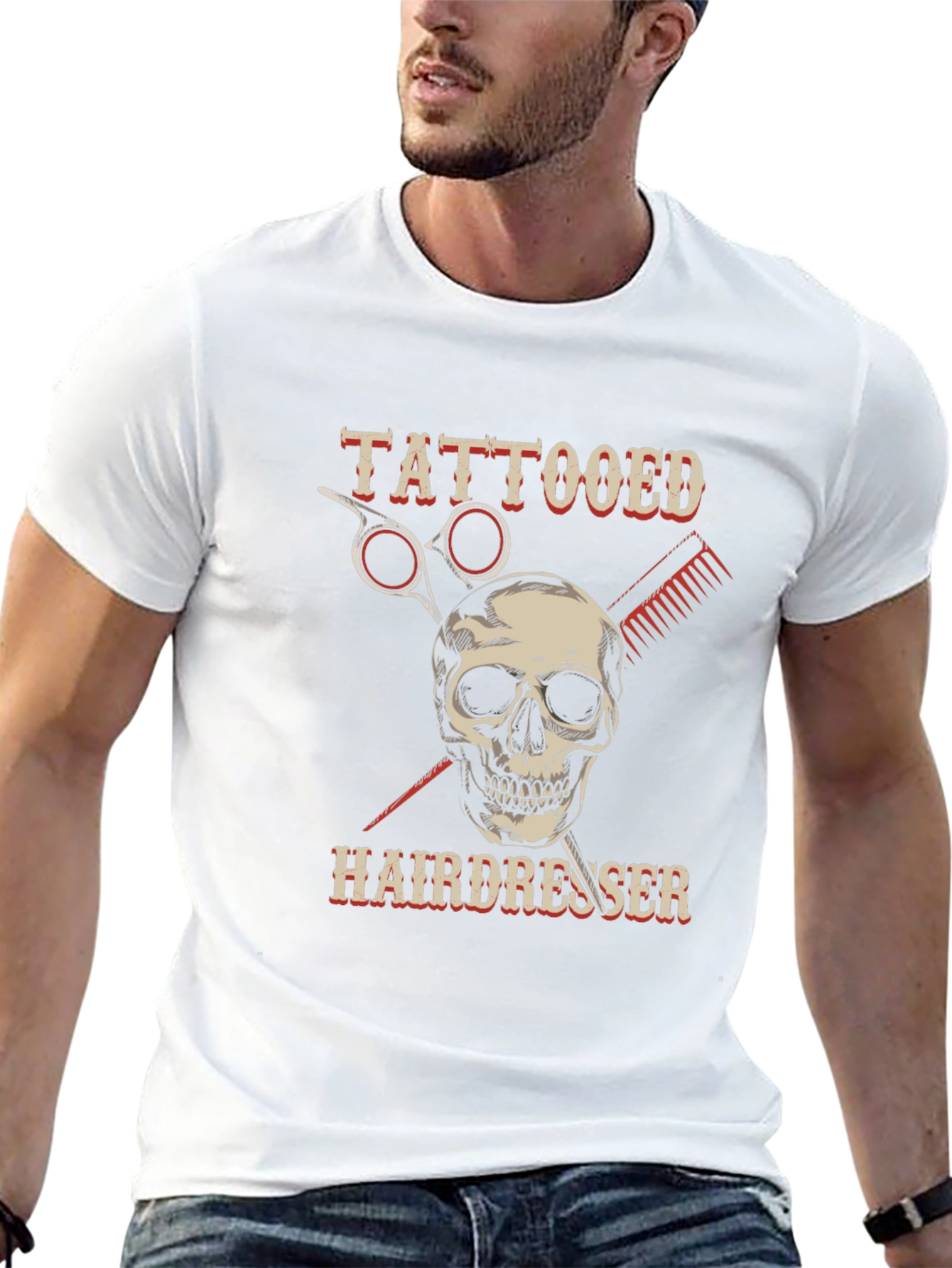 Tattooed Hairdresser T-Shirt - Skull Barber Tee