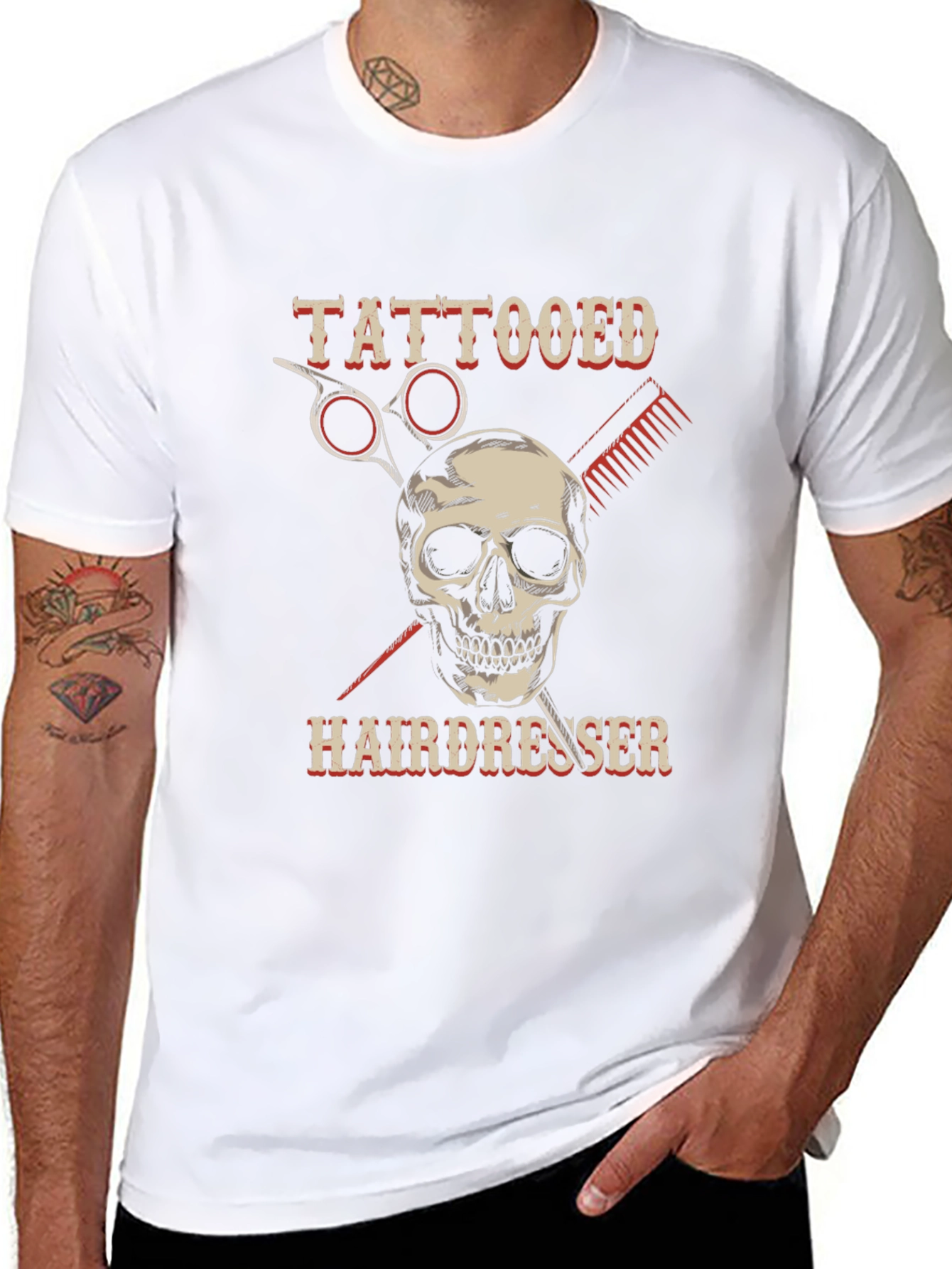 Tattooed Hairdresser T-Shirt - Skull Barber Tee