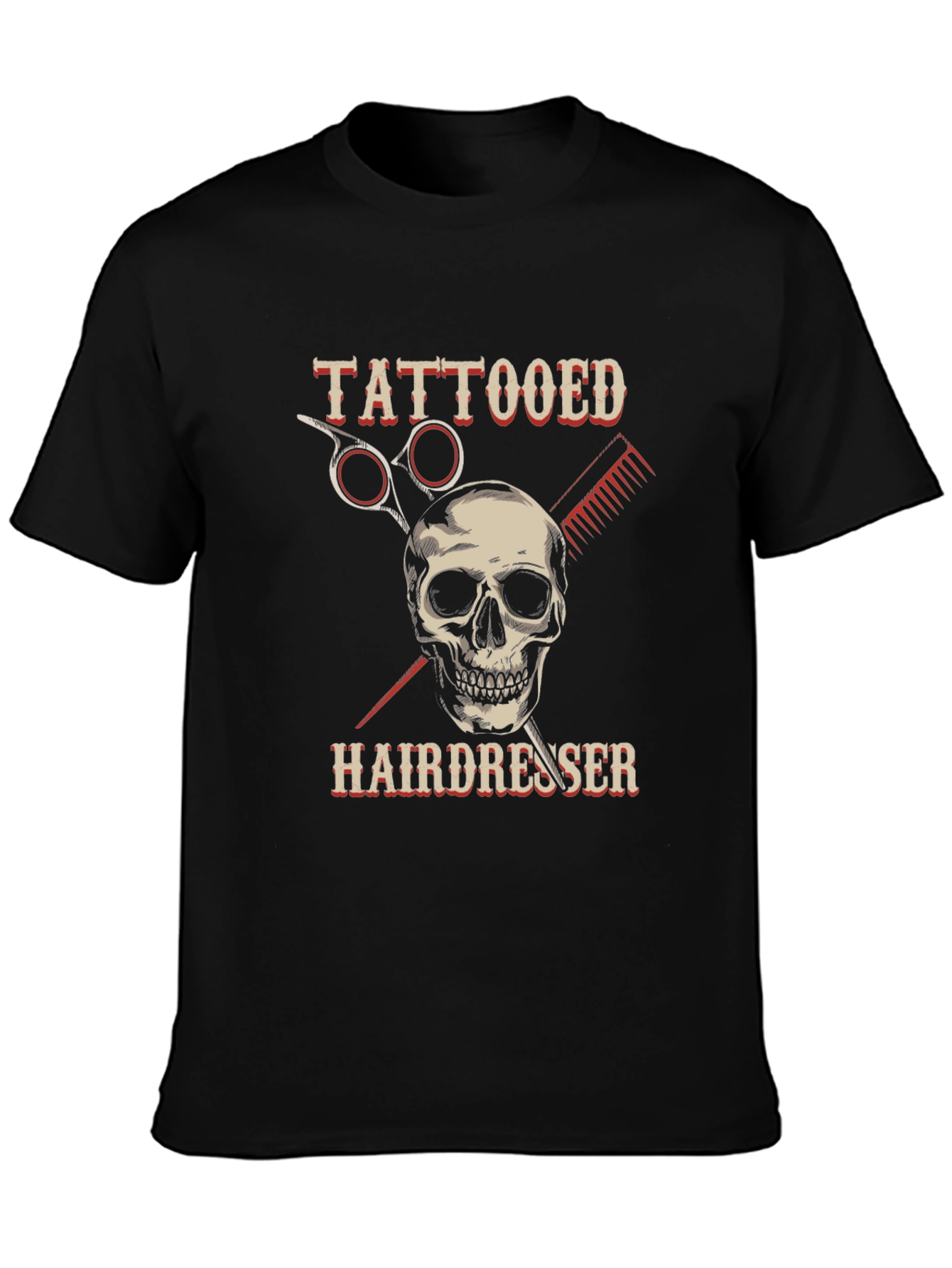 Tattooed Hairdresser T-Shirt - Skull Barber Tee