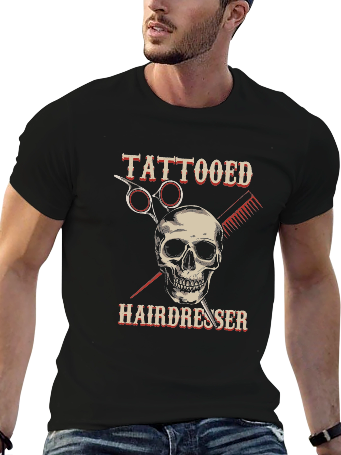 Tattooed Hairdresser T-Shirt - Skull Barber Tee