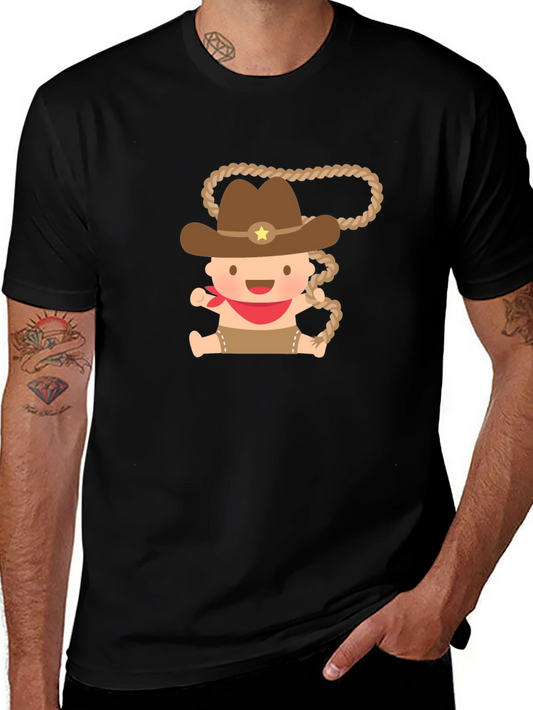 Cartoon Cowboy Baby T-Shirt - Black