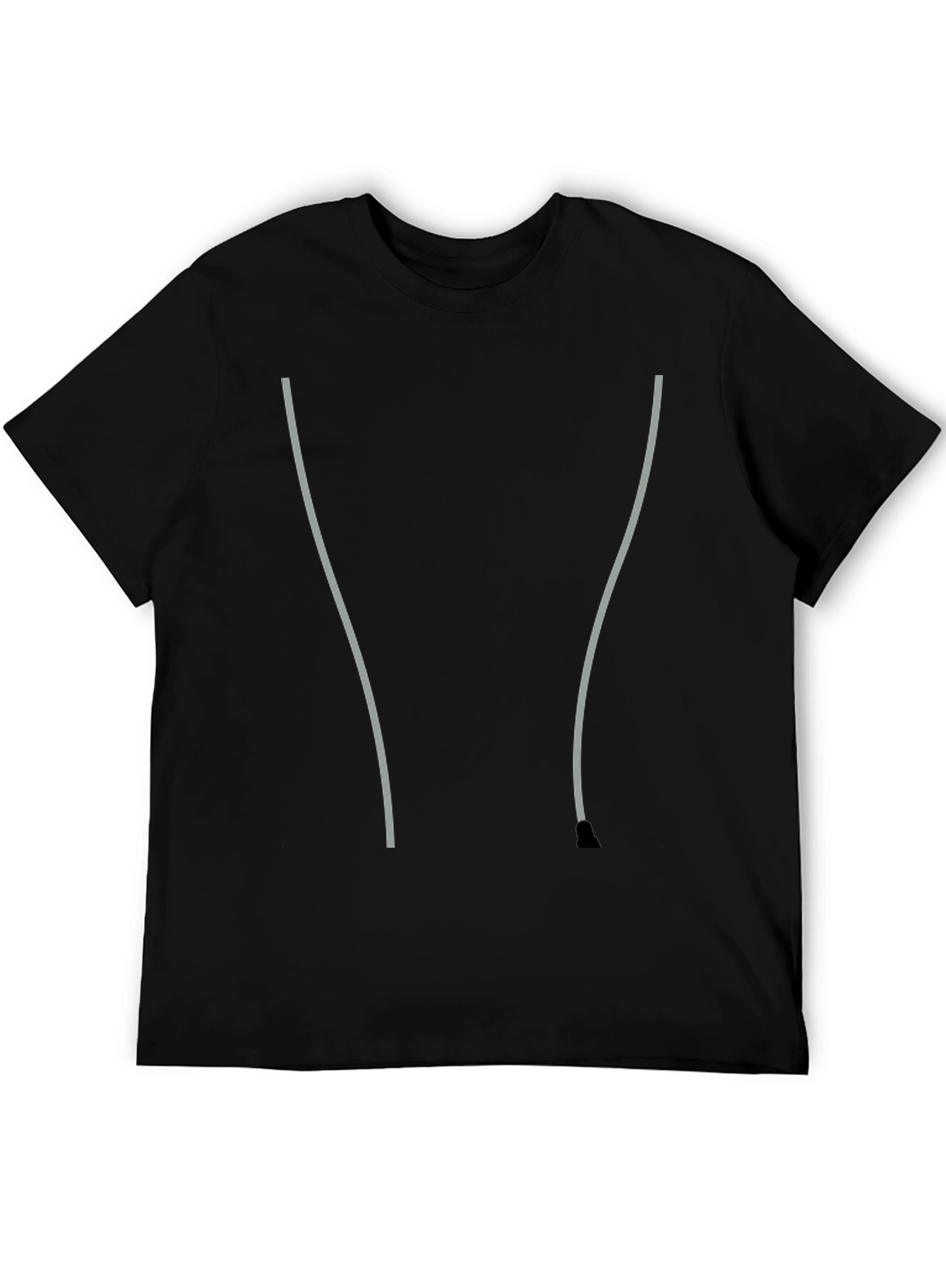 Mens Black T-Shirt - Stylish Accents Casual Comfort