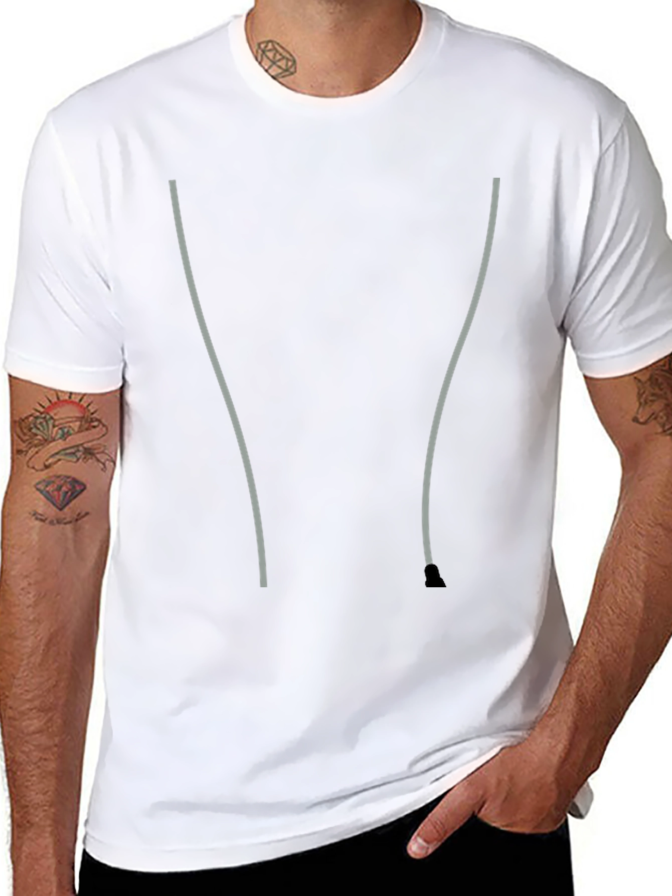 Mens Black T-Shirt - Stylish Accents Casual Comfort