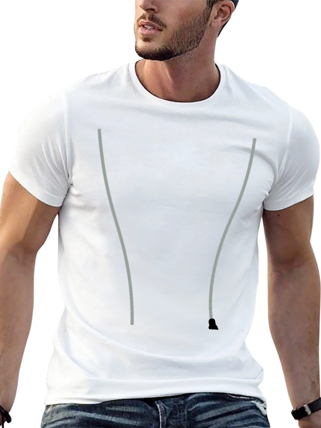 Mens Black T-Shirt - Stylish Accents Casual Comfort