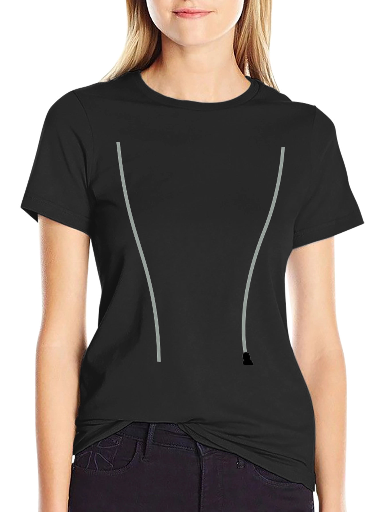 Mens Black T-Shirt - Stylish Accents Casual Comfort