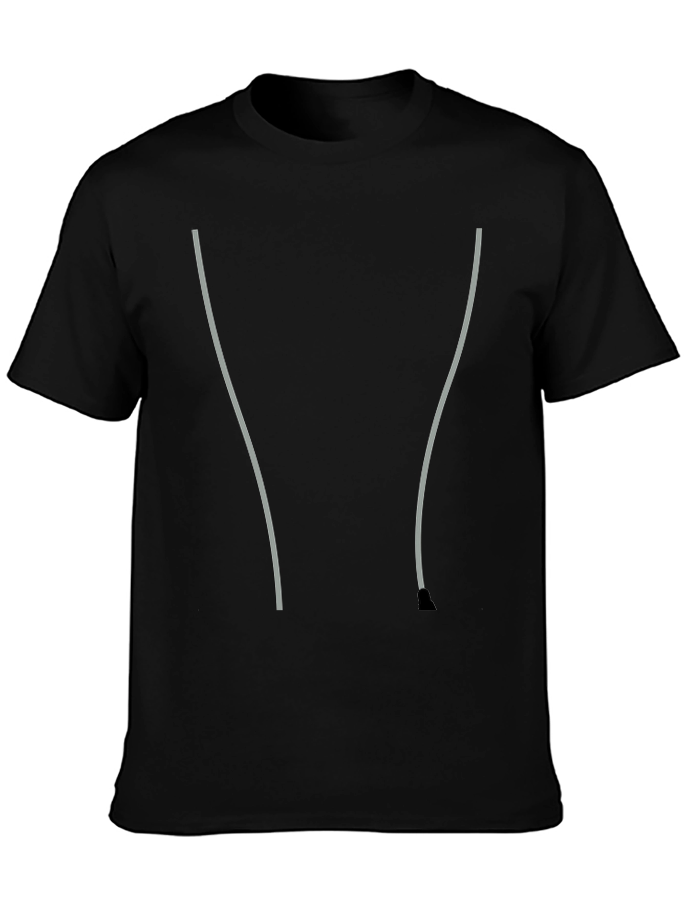 Mens Black T-Shirt - Stylish Accents Casual Comfort