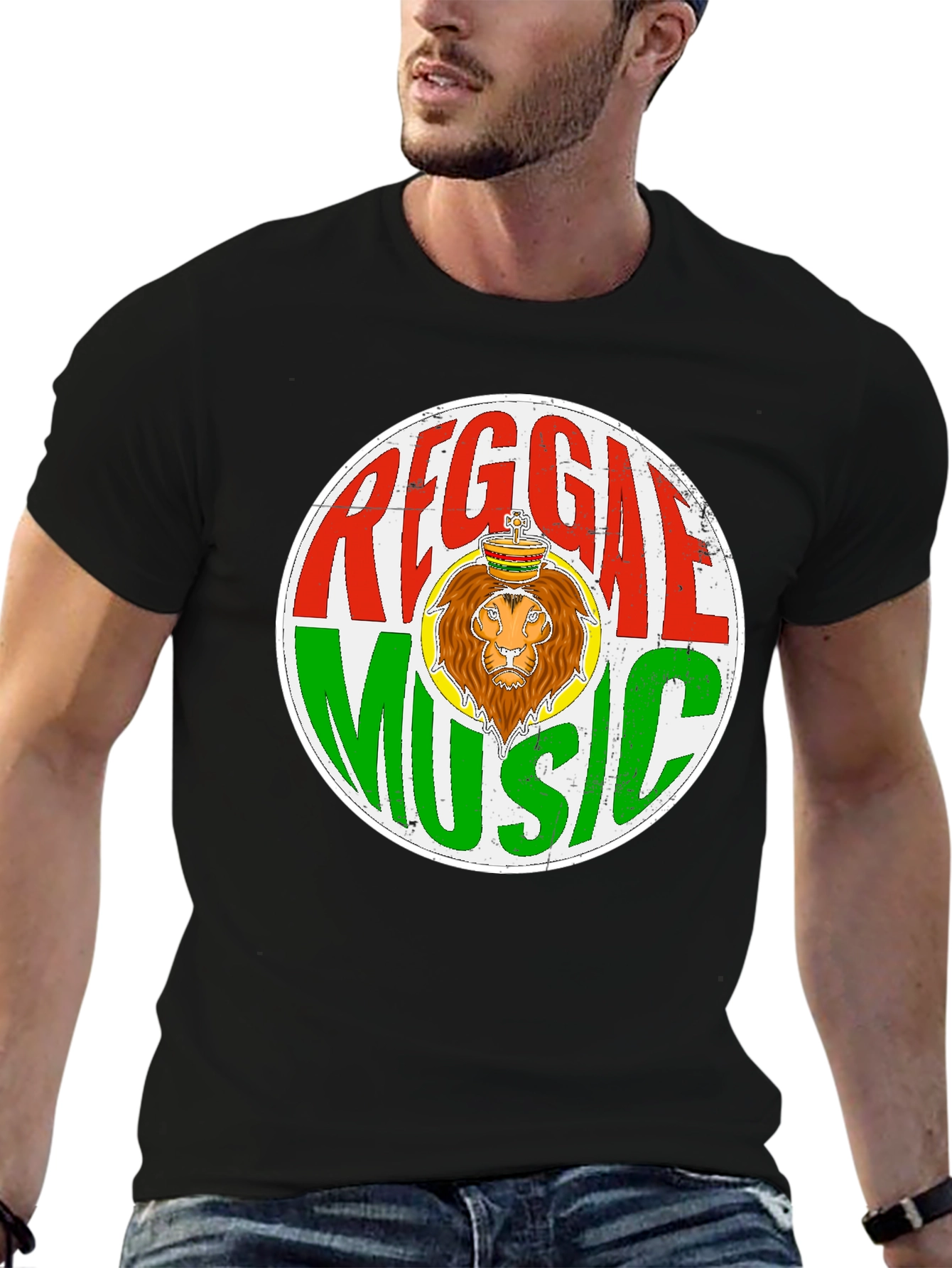Reggae Music Lion Graphic T-Shirt