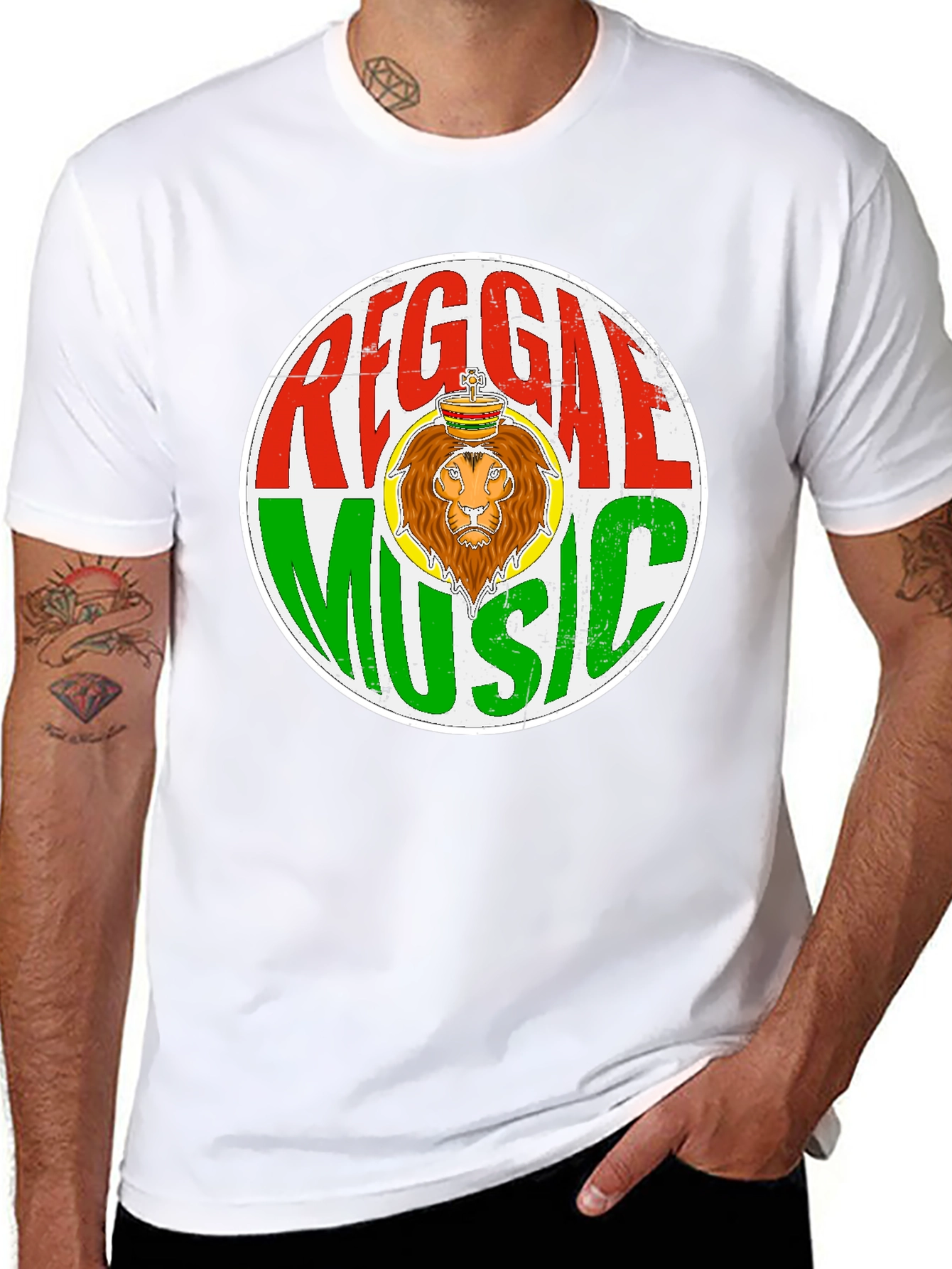 Reggae Music Lion Graphic T-Shirt